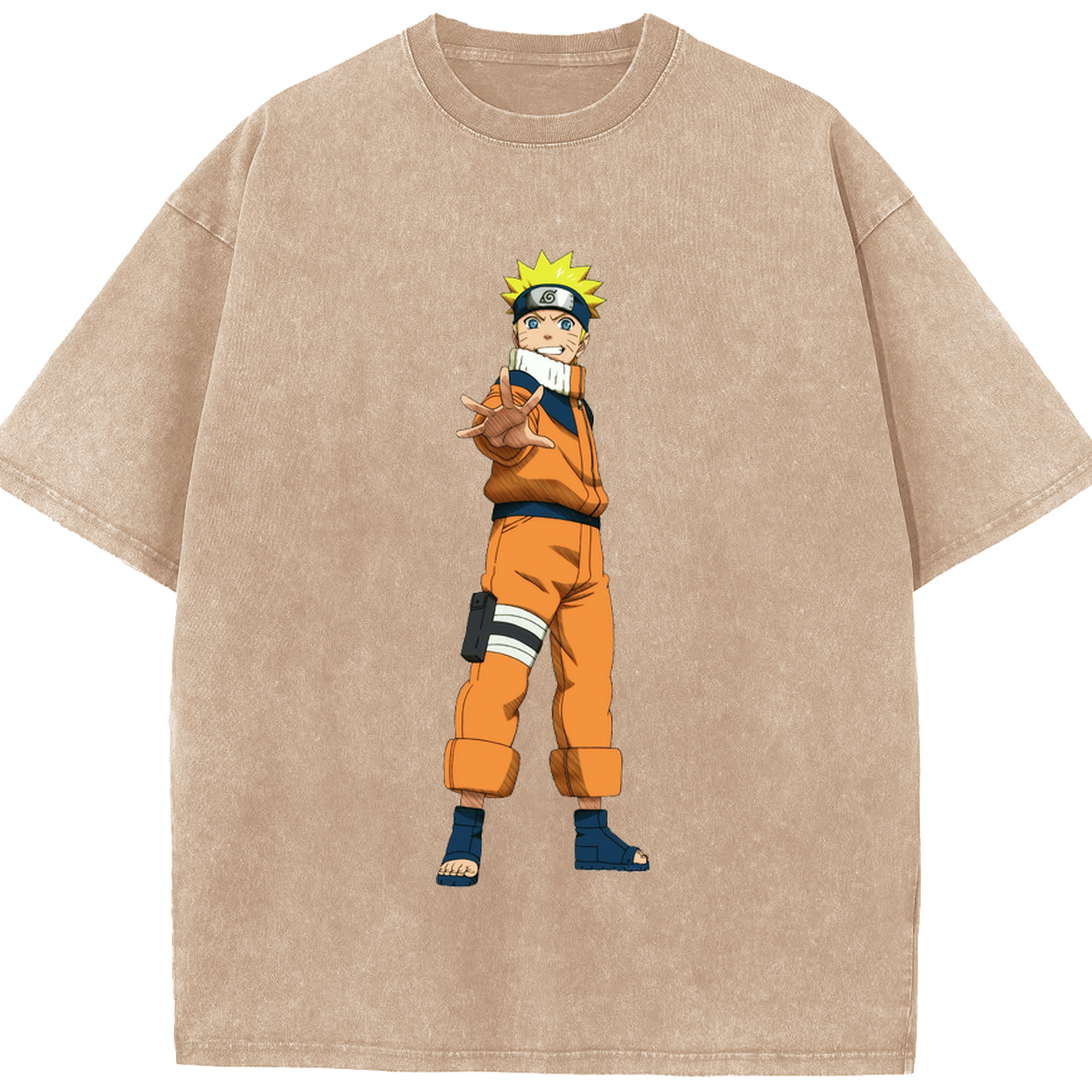 （画像用） NARUTO -ナルト- うずまき ナルト Uzumaki Naruto 綿100% ヴィンテージ風 半袖Tシャツ（フロントプリント）