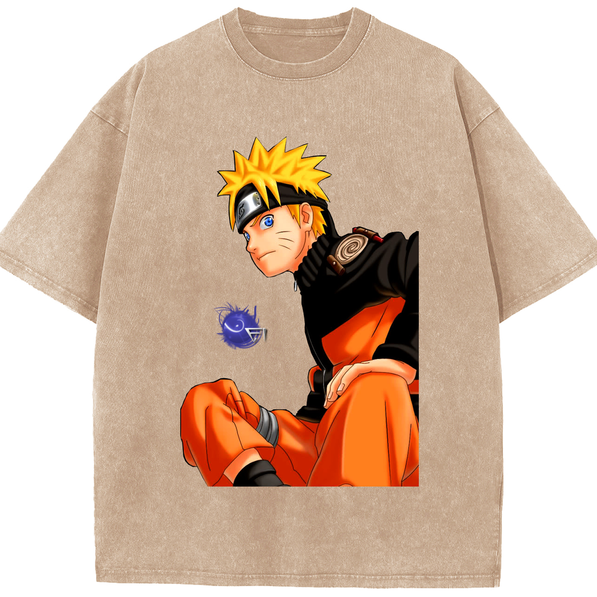 （画像用） NARUTO -ナルト- うずまき ナルト Uzumaki Naruto 綿100% ヴィンテージ風 半袖Tシャツ（フロントプリント）
