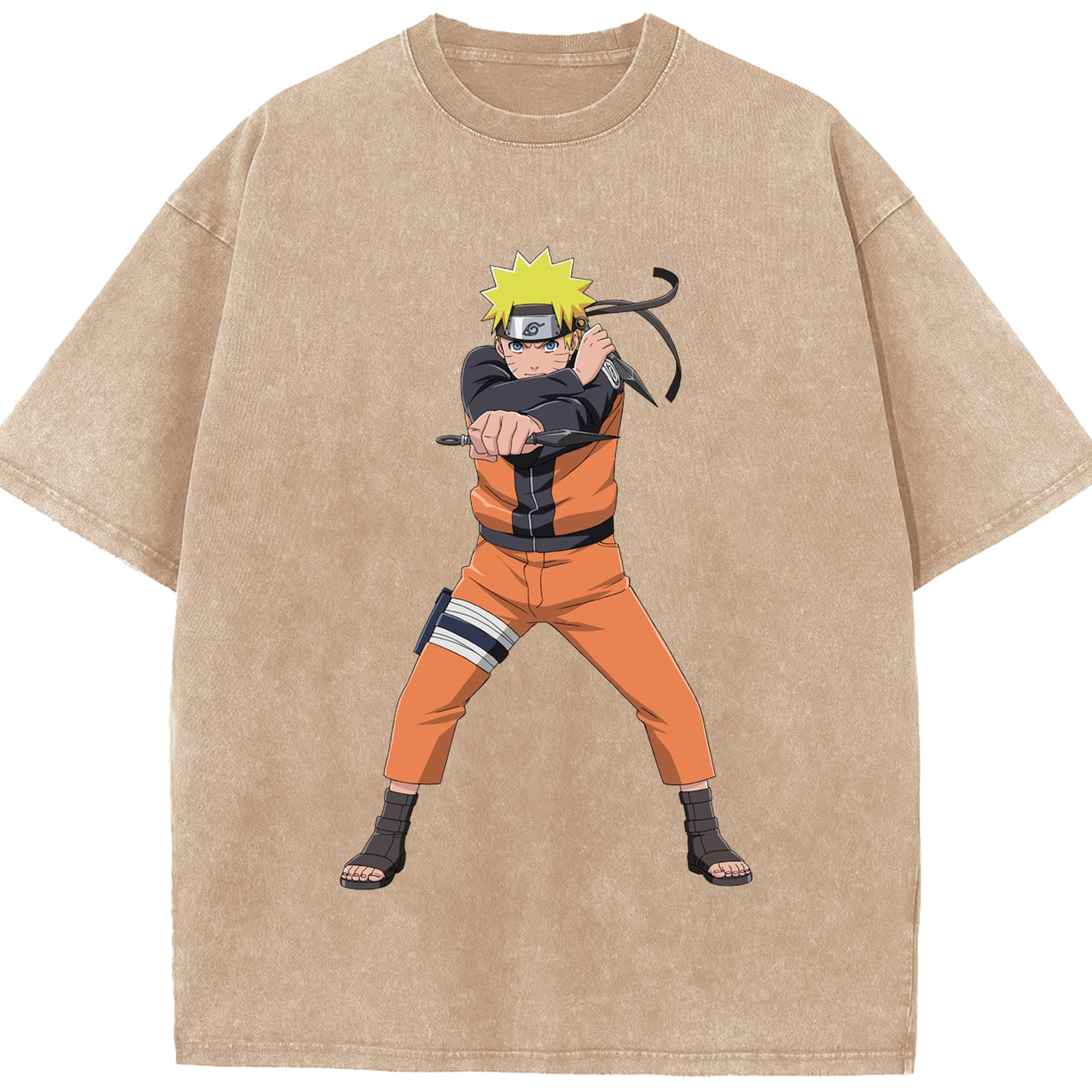 （画像用） NARUTO -ナルト- うずまき ナルト Uzumaki Naruto 綿100% ヴィンテージ風 半袖Tシャツ（フロントプリント）