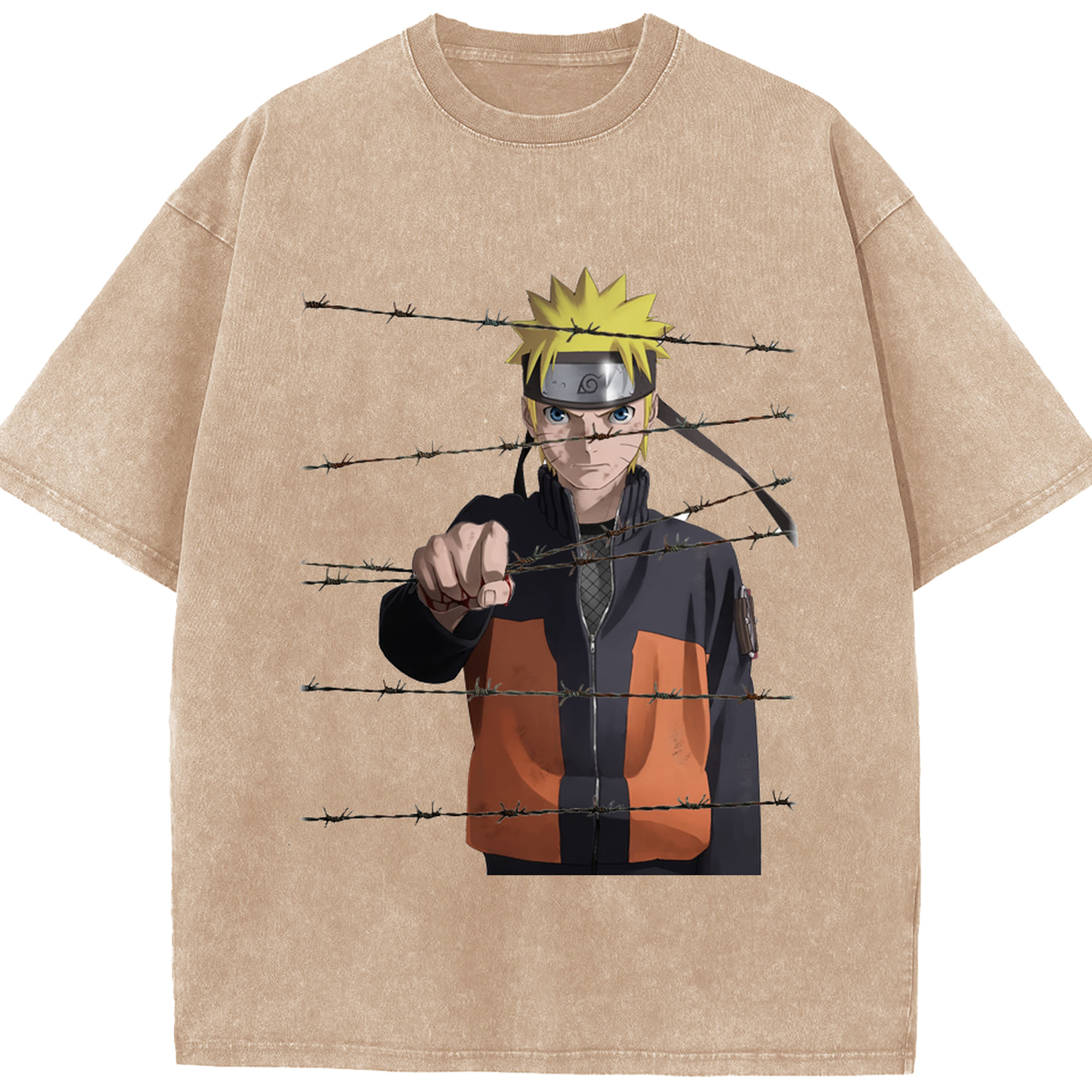 （画像用） NARUTO -ナルト- うずまき ナルト Uzumaki Naruto 綿100% ヴィンテージ風 半袖Tシャツ（フロントプリント）