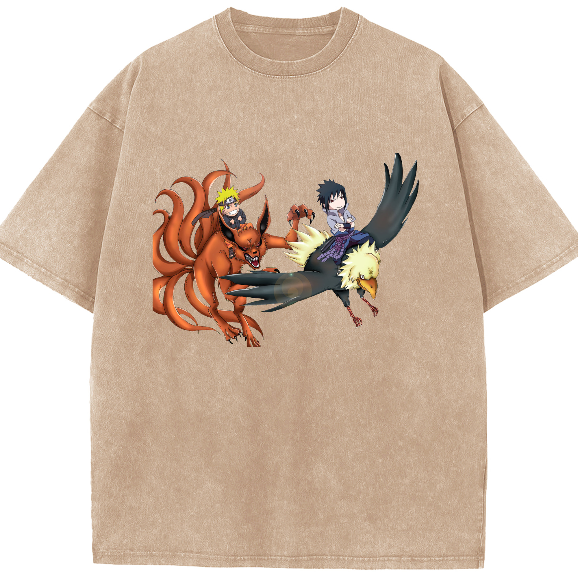 （画像用） NARUTO -ナルト- うずまき ナルト Uzumaki Naruto 綿100% ヴィンテージ風 半袖Tシャツ（フロントプリント）