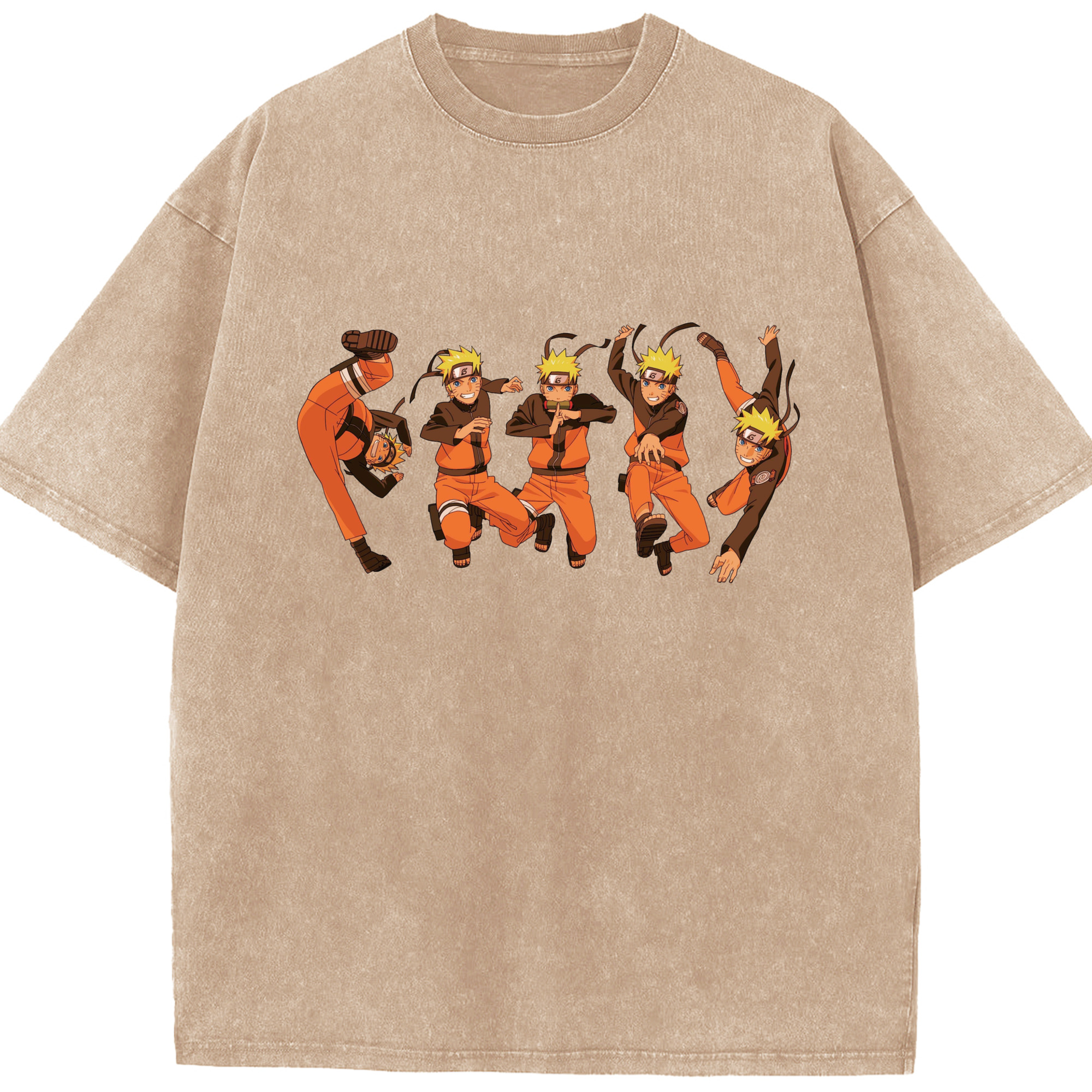（画像用） NARUTO -ナルト- うずまき ナルト Uzumaki Naruto 綿100% ヴィンテージ風 半袖Tシャツ（フロントプリント）