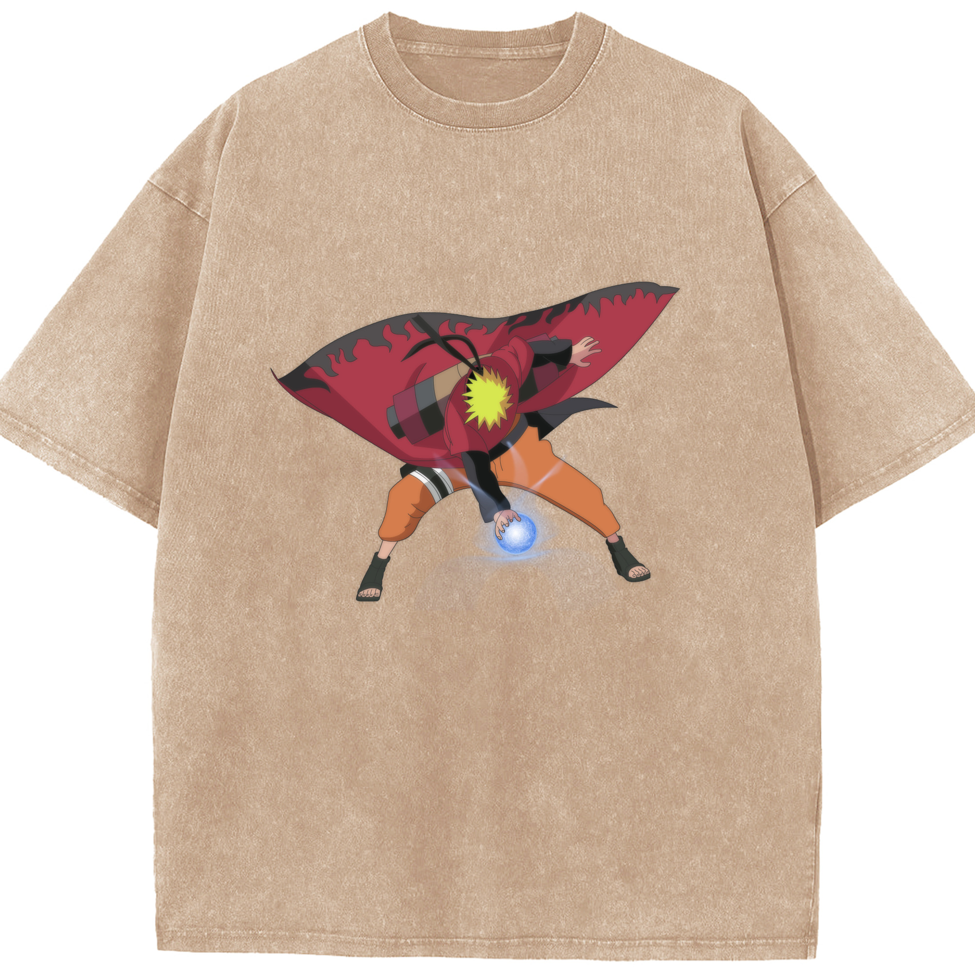 （画像用） NARUTO -ナルト- うずまき ナルト Uzumaki Naruto 綿100% ヴィンテージ風 半袖Tシャツ（フロントプリント）