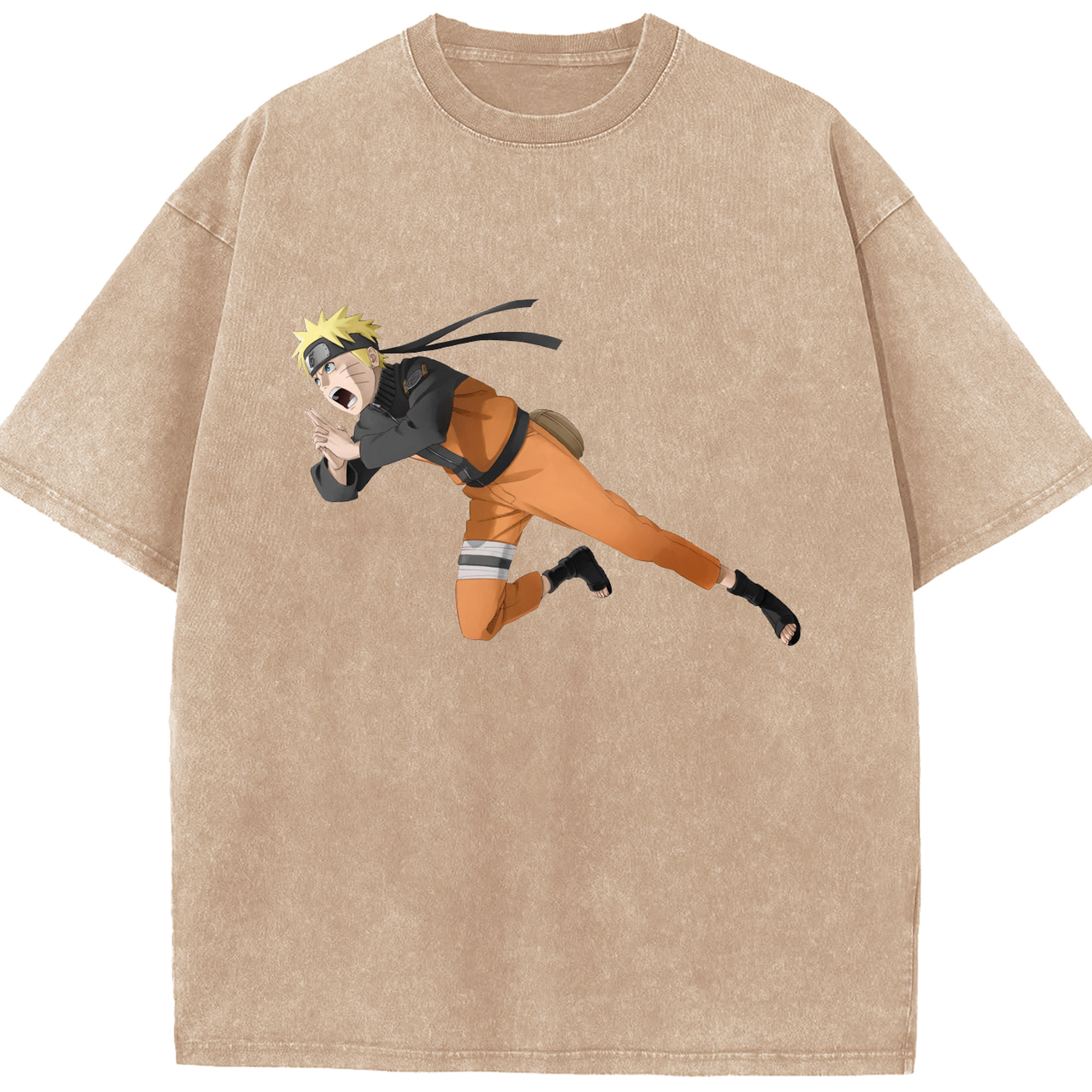 （画像用） NARUTO -ナルト- うずまき ナルト Uzumaki Naruto 綿100% ヴィンテージ風 半袖Tシャツ（フロントプリント）