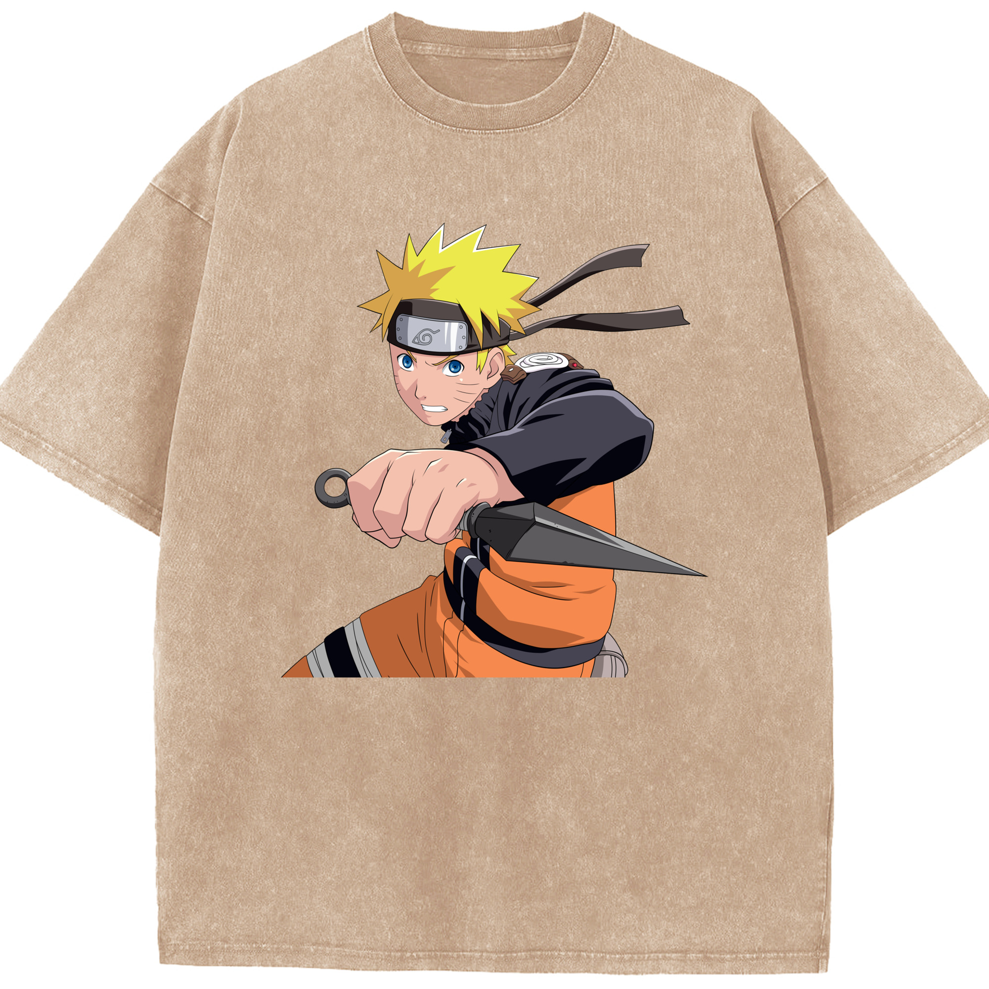 （画像用） NARUTO -ナルト- うずまき ナルト Uzumaki Naruto 綿100% ヴィンテージ風 半袖Tシャツ（フロントプリント）