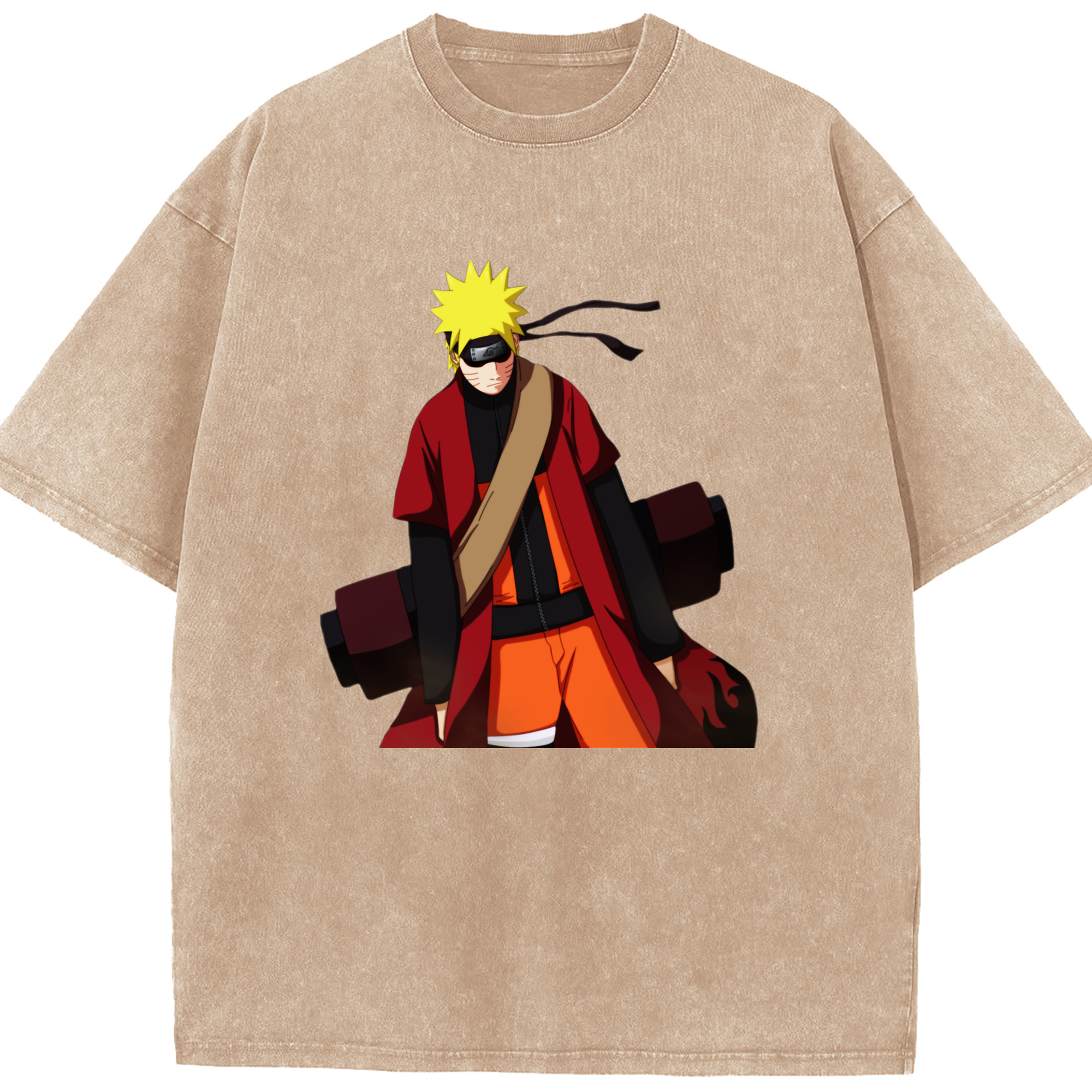 （画像用） NARUTO -ナルト- うずまき ナルト Uzumaki Naruto 綿100% ヴィンテージ風 半袖Tシャツ（フロントプリント）
