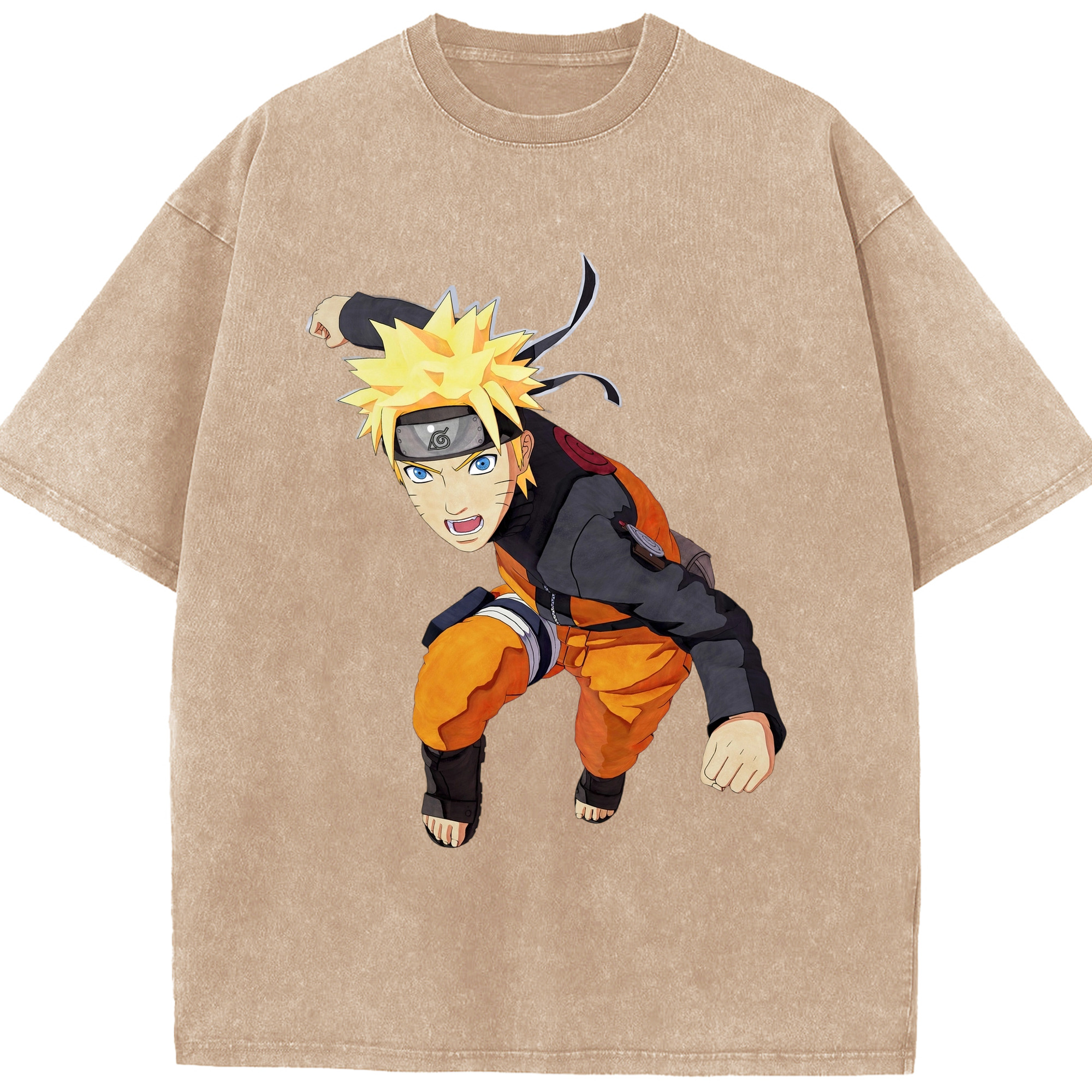 （画像用） NARUTO -ナルト- うずまき ナルト Uzumaki Naruto 綿100% ヴィンテージ風 半袖Tシャツ（フロントプリント）