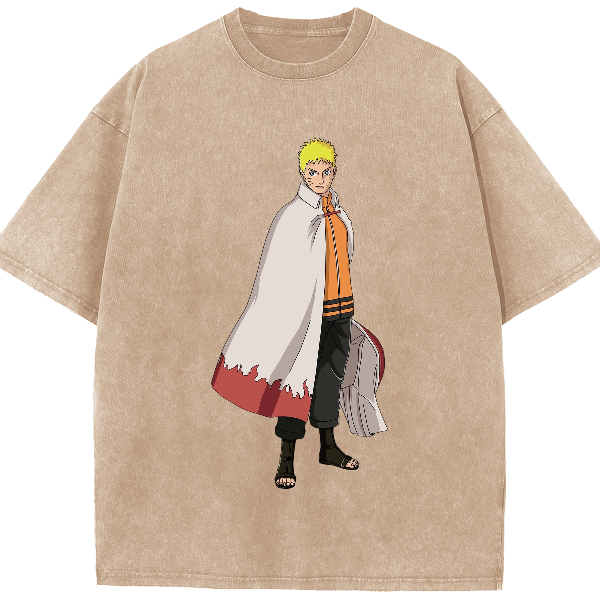 （画像用） NARUTO -ナルト- うずまき ナルト Uzumaki Naruto 綿100% ヴィンテージ風 半袖Tシャツ（フロントプリント）