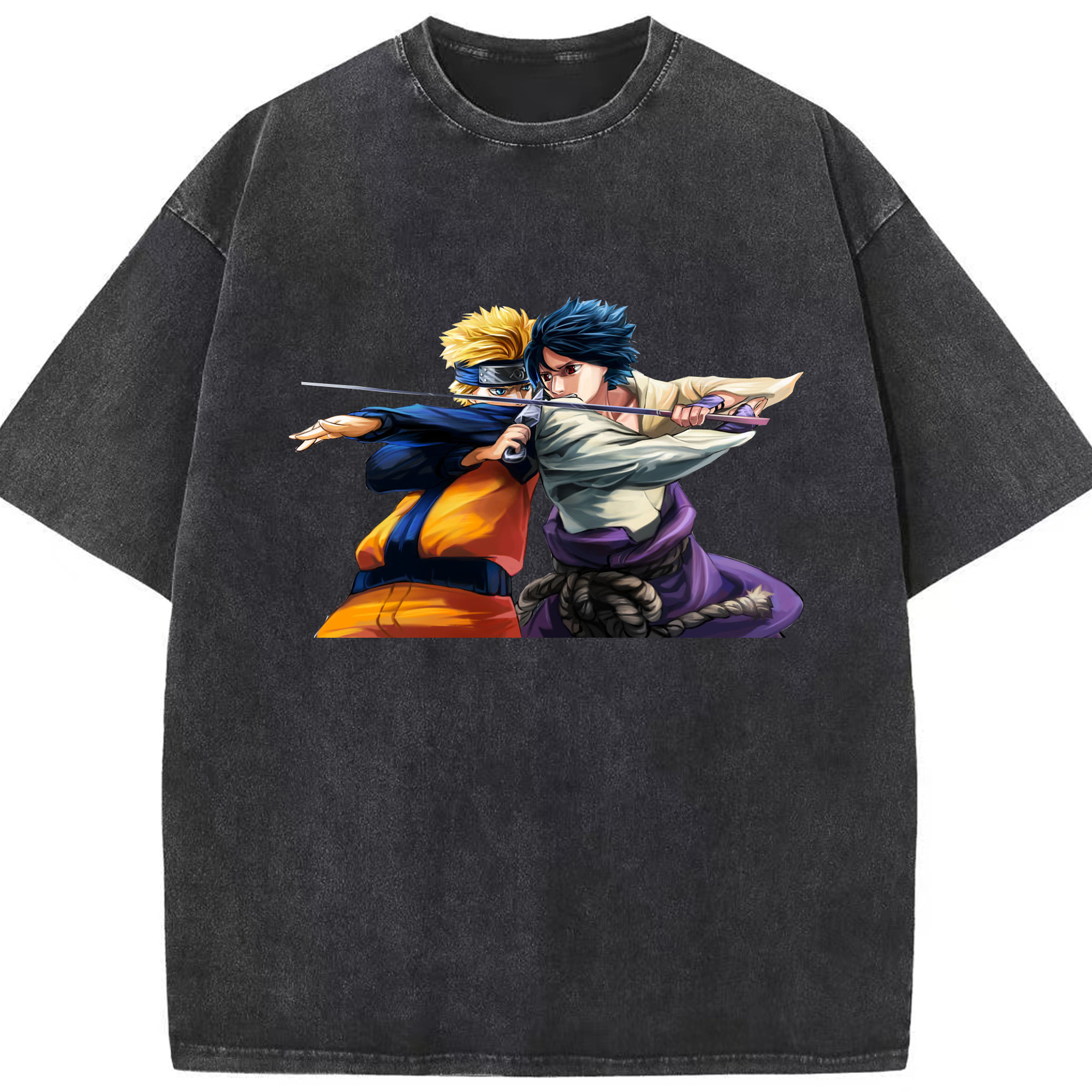 （画像用） NARUTO -ナルト- うずまき ナルト Uzumaki Naruto 綿100% ヴィンテージ風 半袖Tシャツ（フロントプリント）
