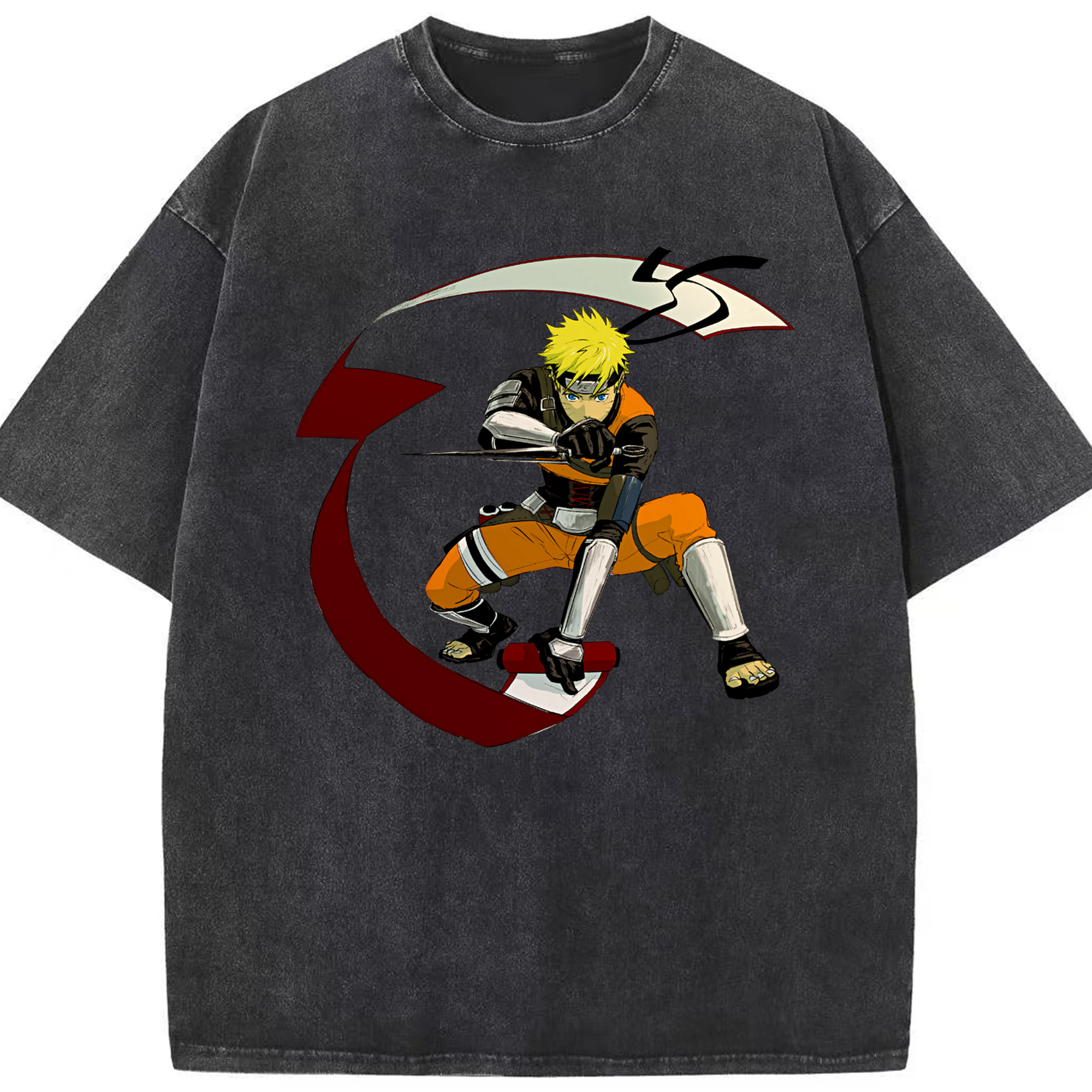 （画像用） NARUTO -ナルト- うずまき ナルト Uzumaki Naruto 綿100% ヴィンテージ風 半袖Tシャツ（フロントプリント）