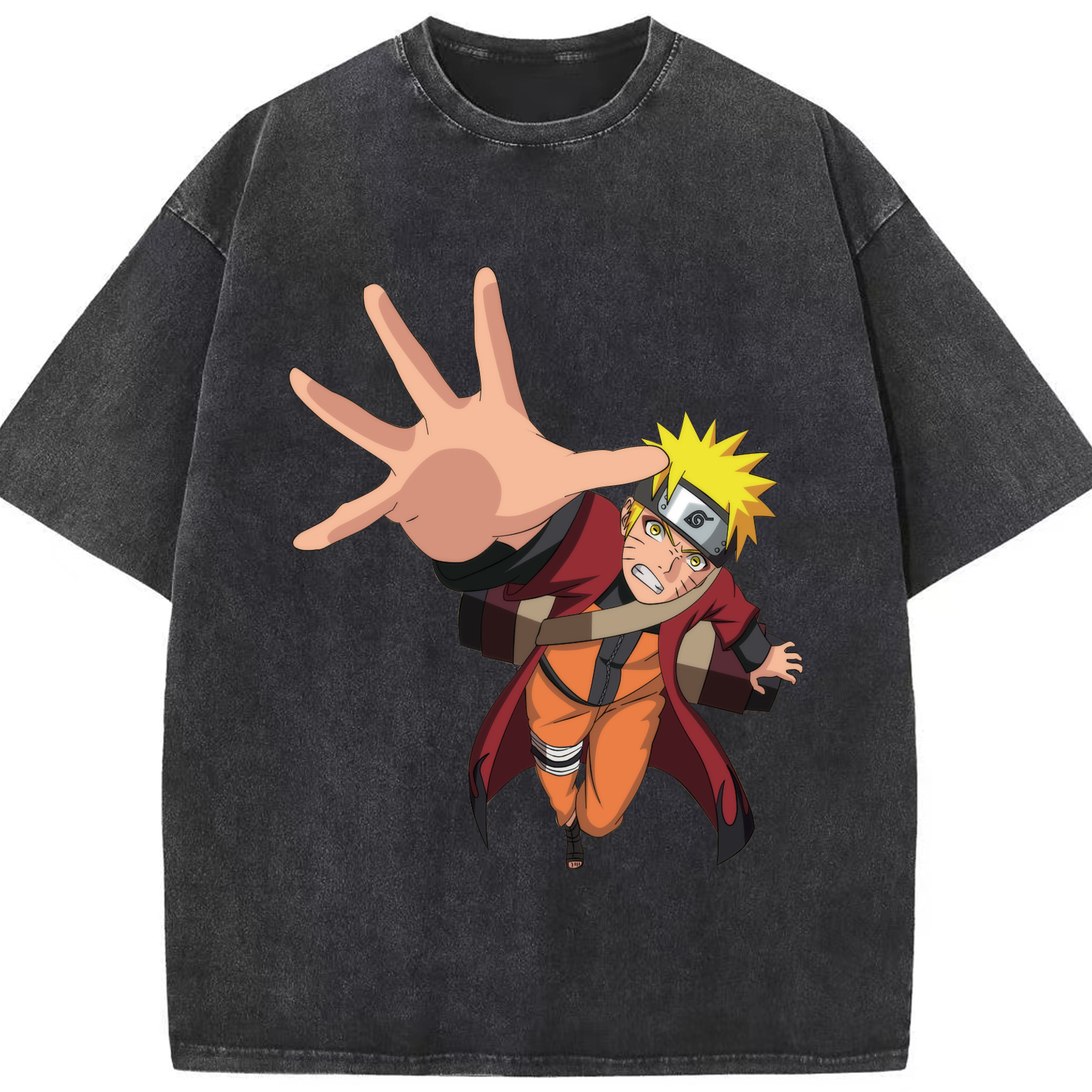 （画像用） NARUTO -ナルト- うずまき ナルト Uzumaki Naruto 綿100% ヴィンテージ風 半袖Tシャツ（フロントプリント）