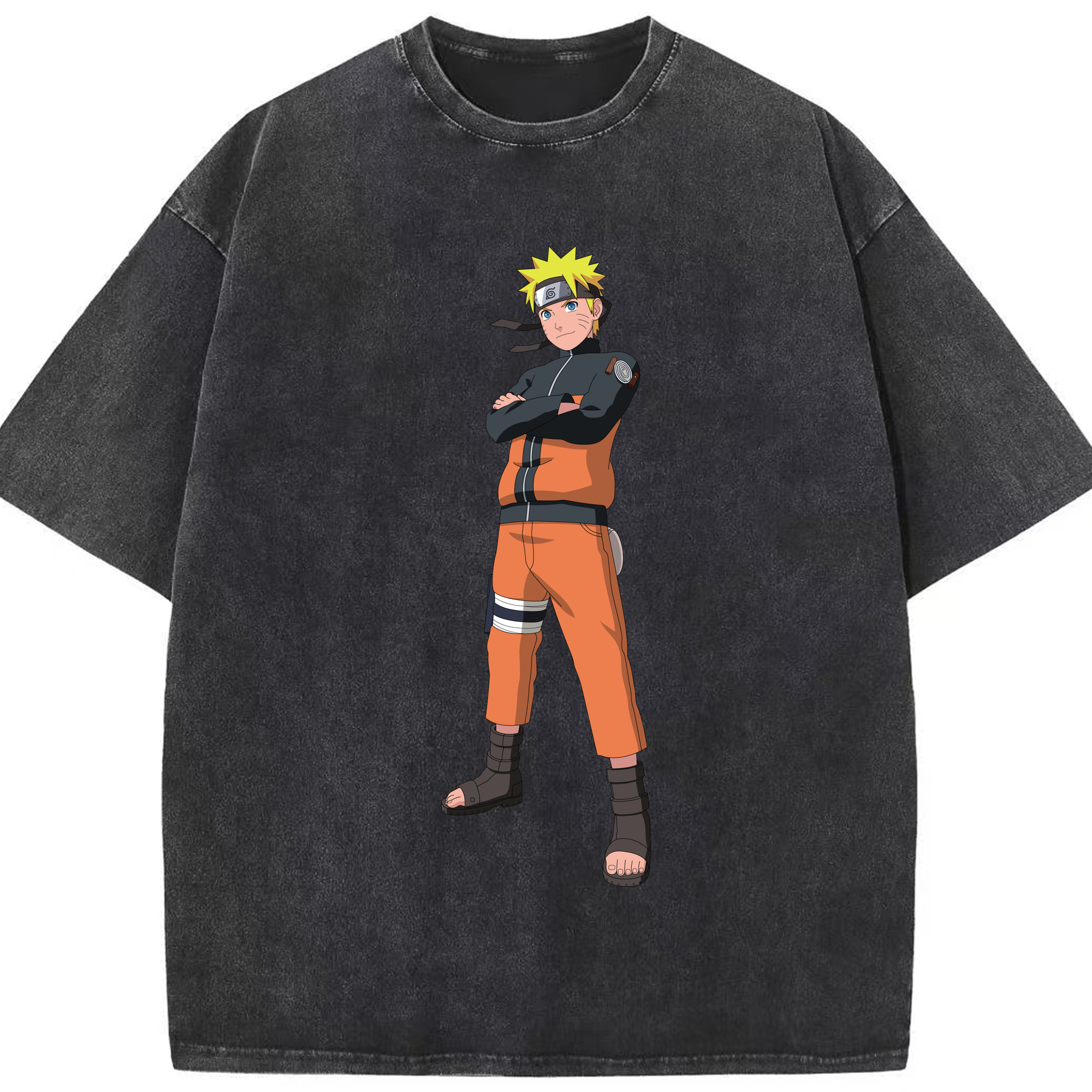 （画像用） NARUTO -ナルト- うずまき ナルト Uzumaki Naruto 綿100% ヴィンテージ風 半袖Tシャツ（フロントプリント）
