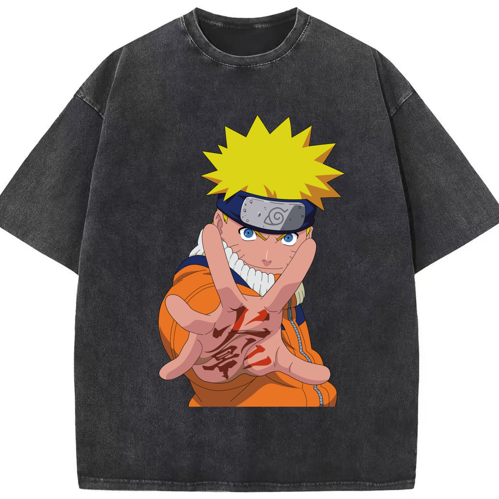 （画像用） NARUTO -ナルト- うずまき ナルト Uzumaki Naruto 綿100% ヴィンテージ風 半袖Tシャツ（フロントプリント）