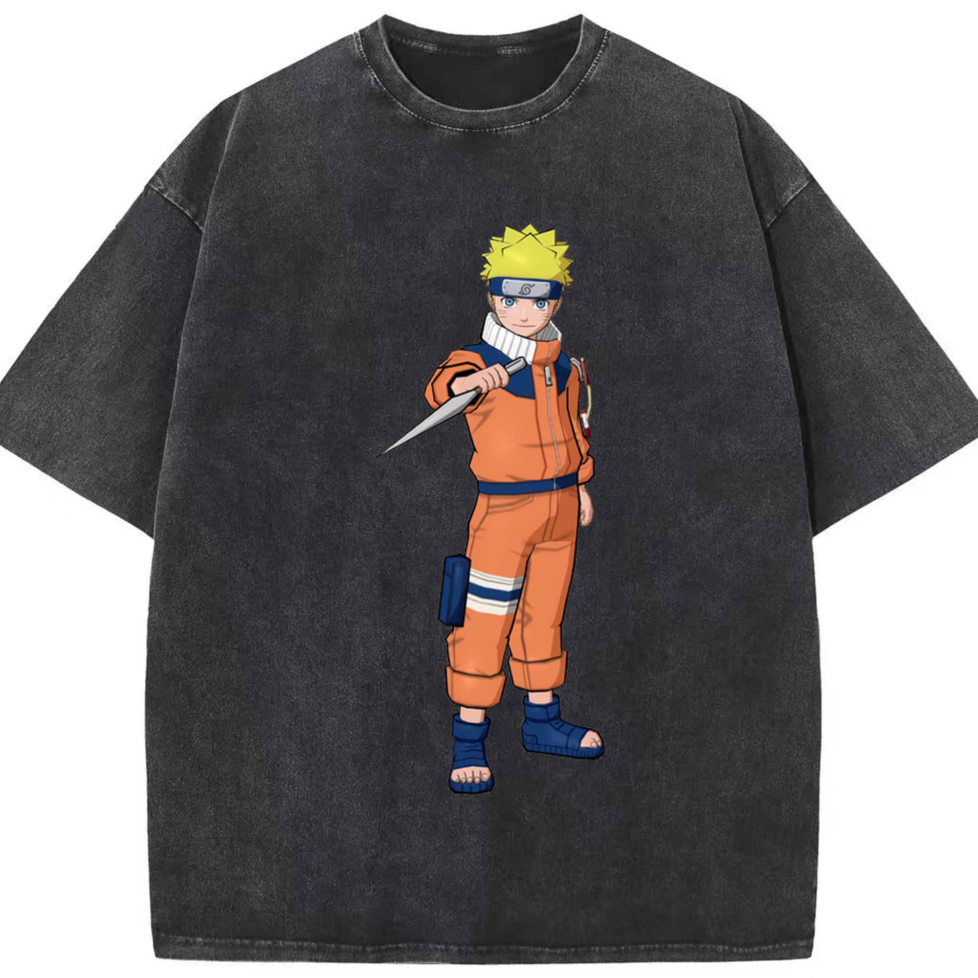 （画像用） NARUTO -ナルト- うずまき ナルト Uzumaki Naruto 綿100% ヴィンテージ風 半袖Tシャツ（フロントプリント）
