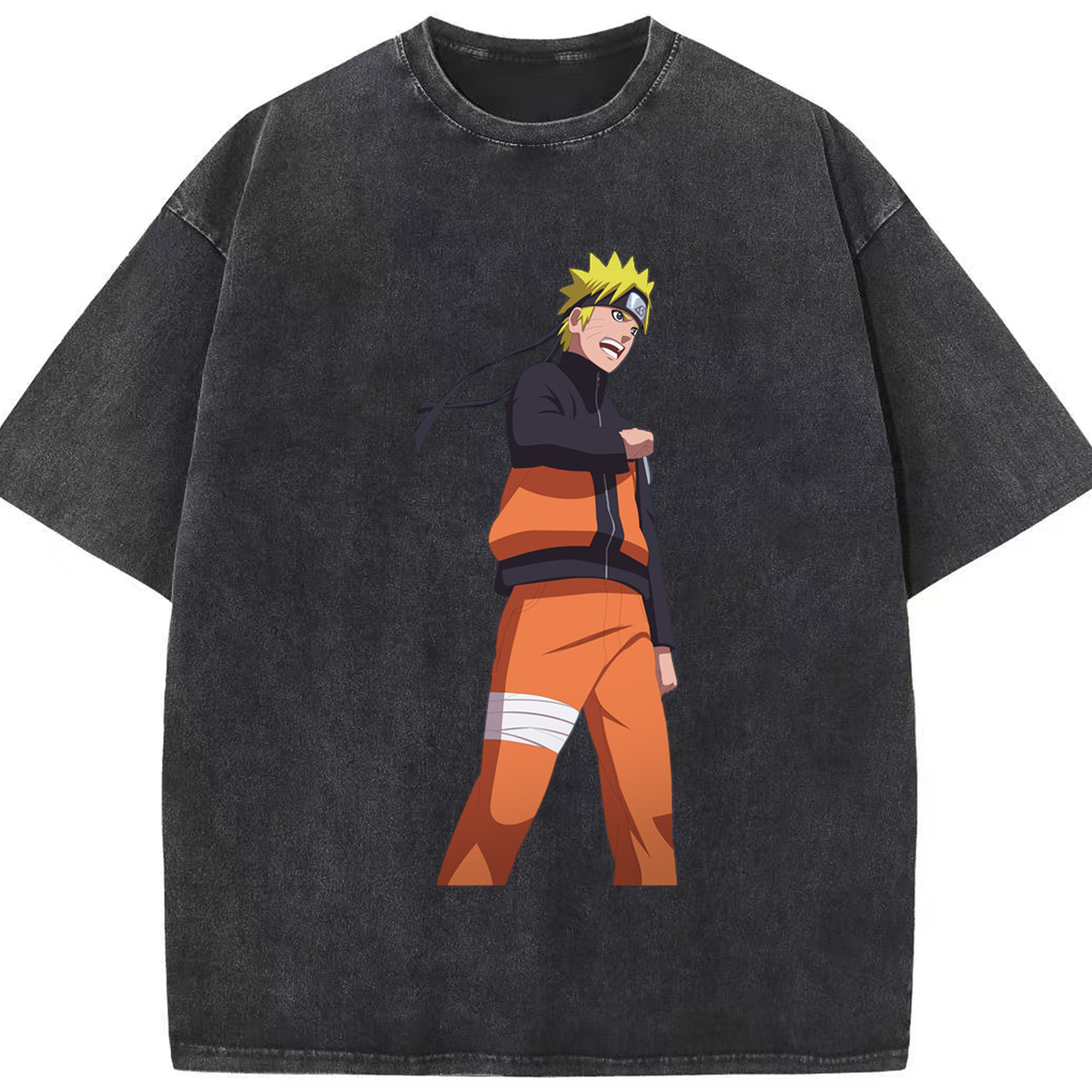 （画像用） NARUTO -ナルト- うずまき ナルト Uzumaki Naruto 綿100% ヴィンテージ風 半袖Tシャツ（フロントプリント）