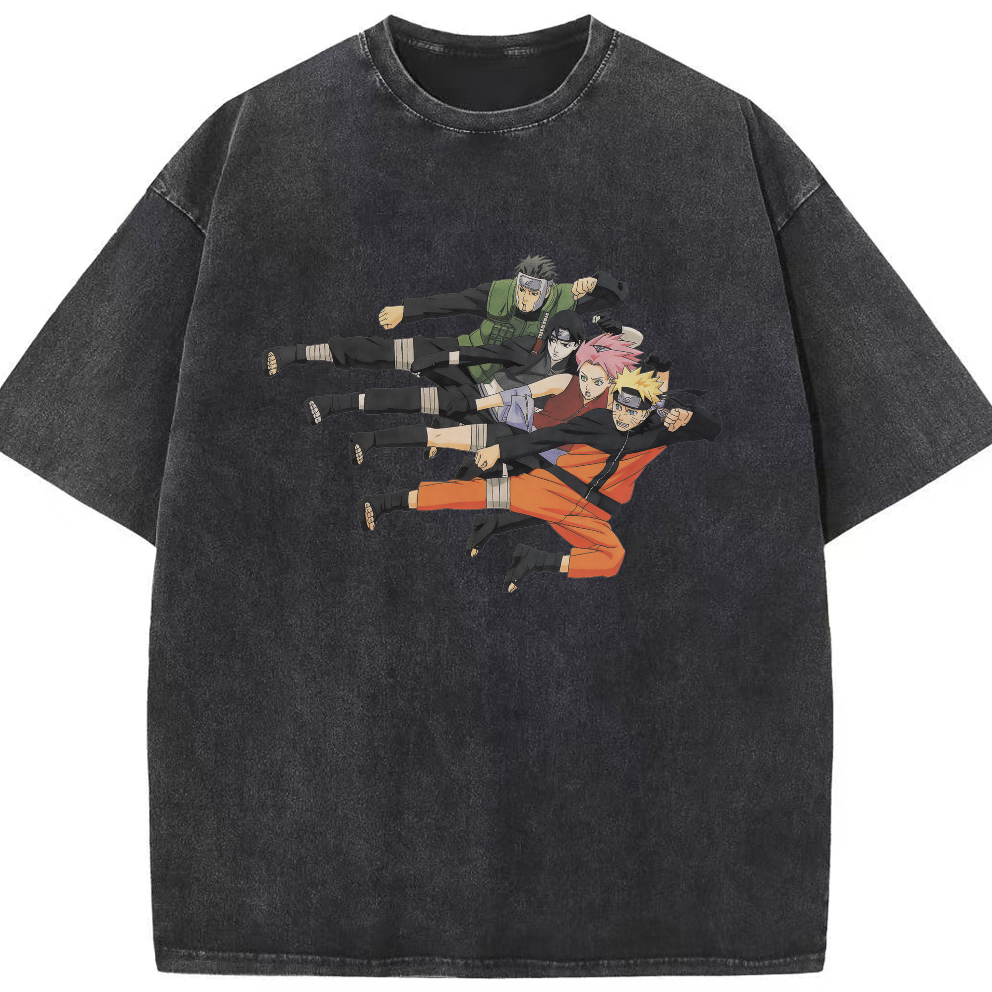 （画像用） NARUTO -ナルト- うずまき ナルト Uzumaki Naruto 綿100% ヴィンテージ風 半袖Tシャツ（フロントプリント）