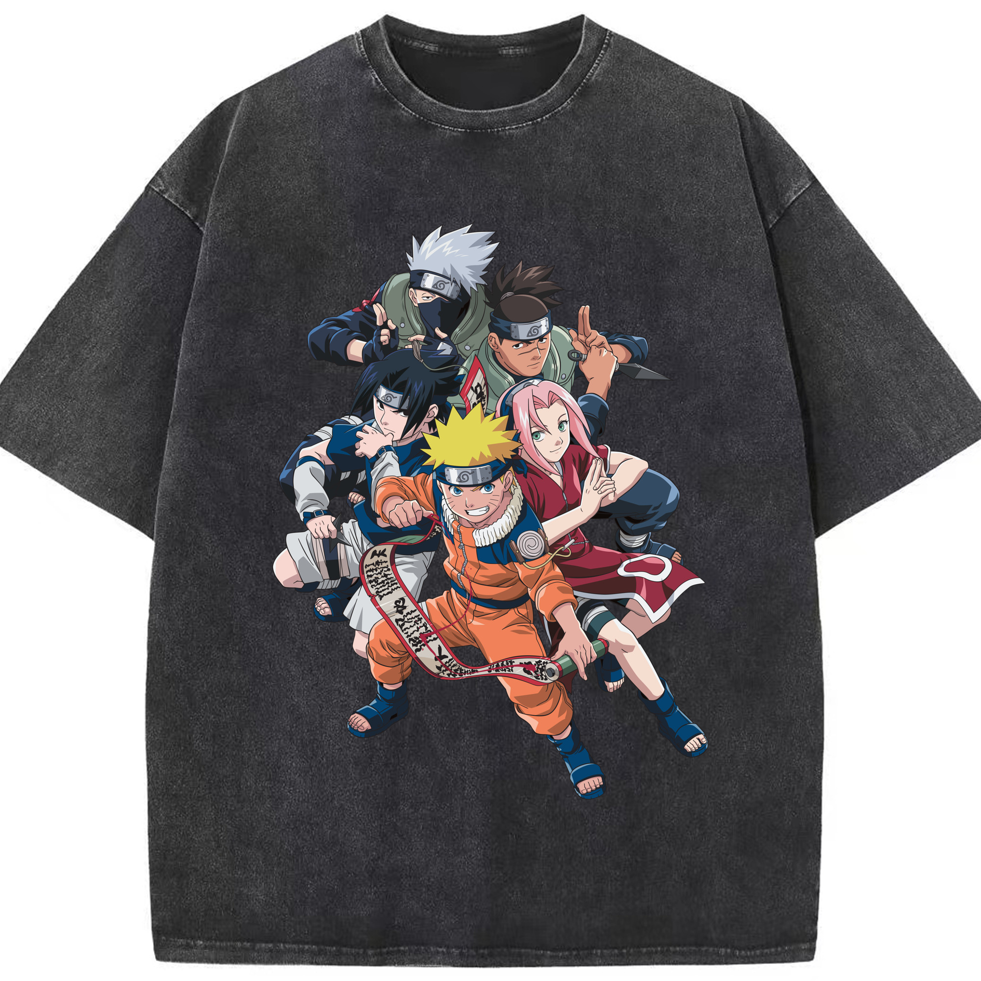（画像用） NARUTO -ナルト- うずまき ナルト Uzumaki Naruto 綿100% ヴィンテージ風 半袖Tシャツ（フロントプリント）