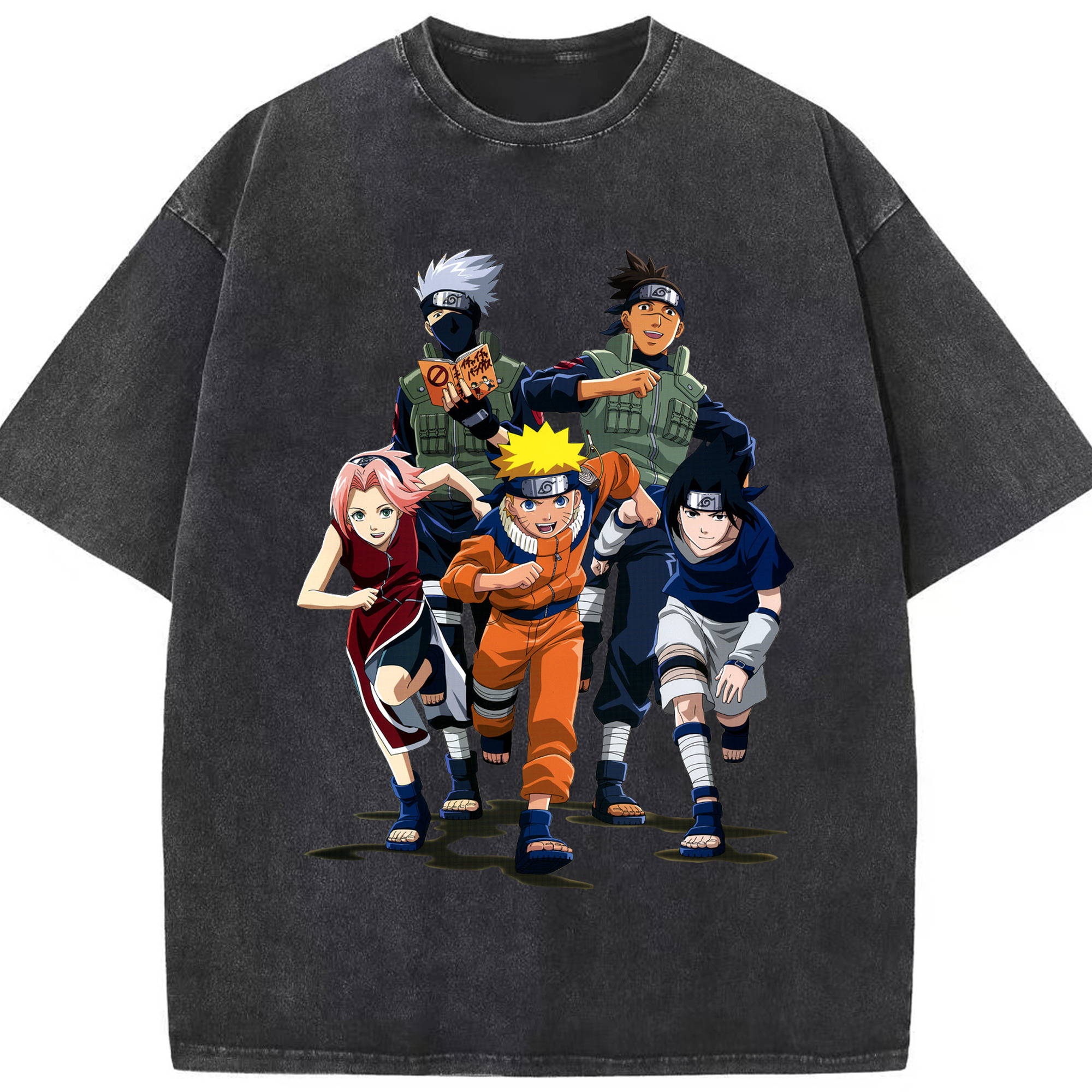 （画像用） NARUTO -ナルト- うずまき ナルト Uzumaki Naruto 綿100% ヴィンテージ風 半袖Tシャツ（フロントプリント）
