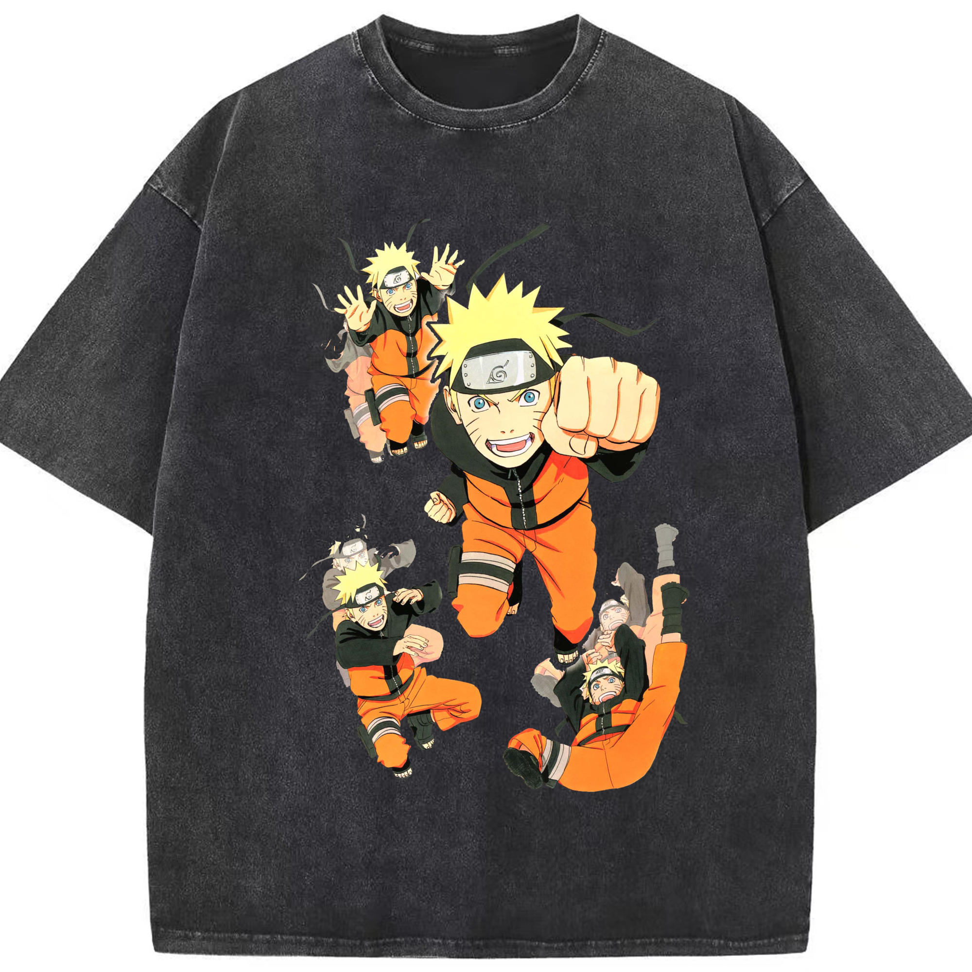 （画像用） NARUTO -ナルト- うずまき ナルト Uzumaki Naruto 綿100% ヴィンテージ風 半袖Tシャツ（フロントプリント）