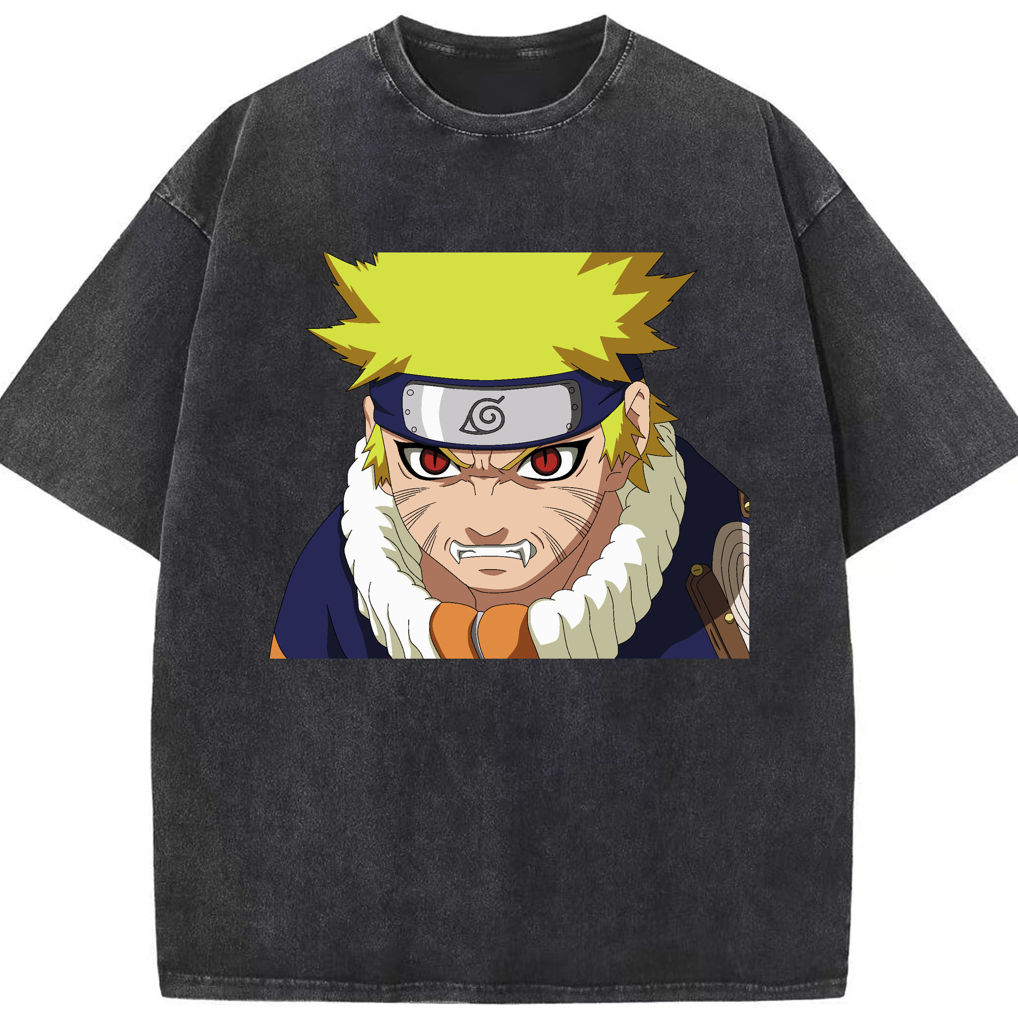 （画像用） NARUTO -ナルト- うずまき ナルト Uzumaki Naruto 綿100% ヴィンテージ風 半袖Tシャツ（フロントプリント）