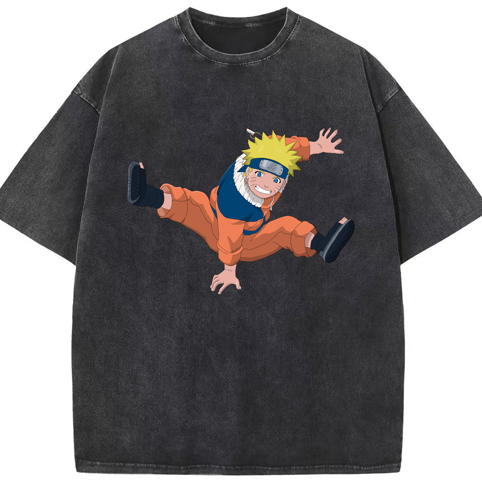 （画像用） NARUTO -ナルト- うずまき ナルト Uzumaki Naruto 綿100% ヴィンテージ風 半袖Tシャツ（フロントプリント）