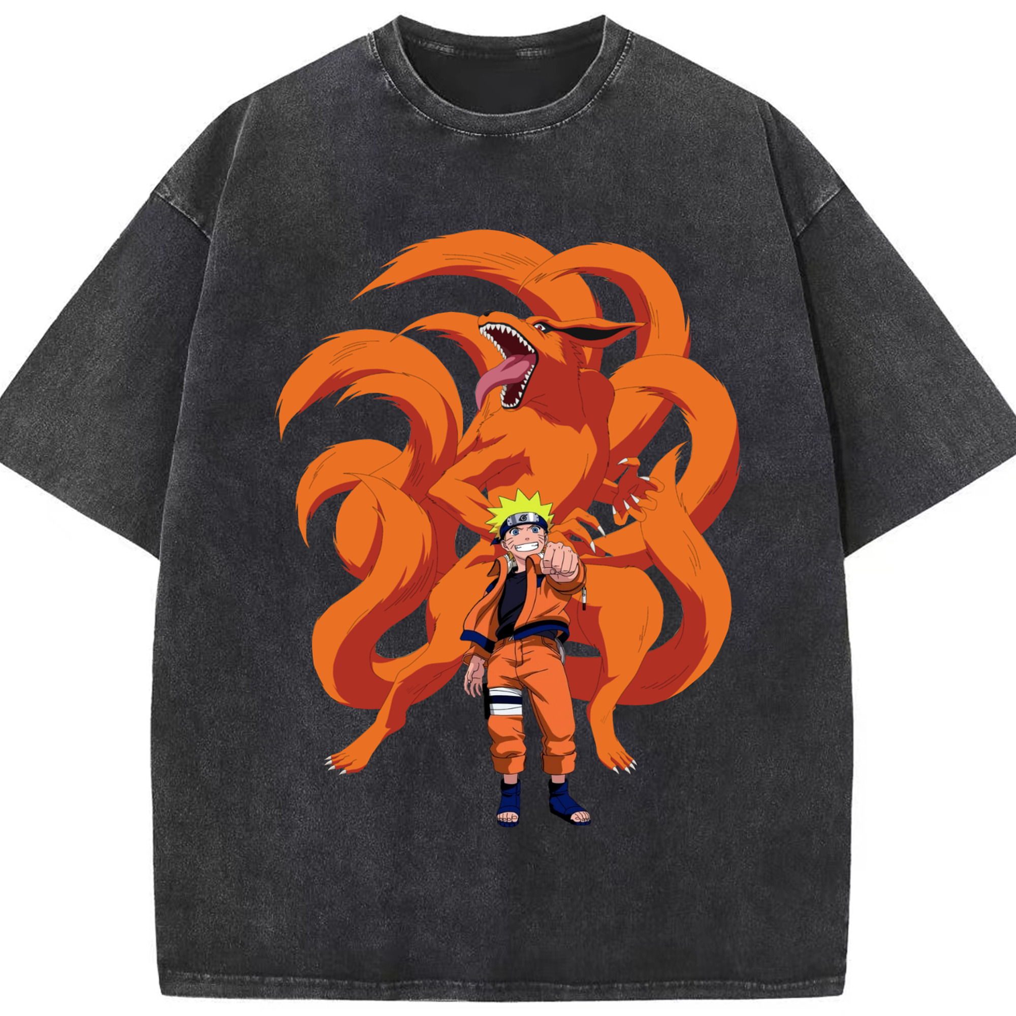 （画像用） NARUTO -ナルト- うずまき ナルト Uzumaki Naruto 綿100% ヴィンテージ風 半袖Tシャツ（フロントプリント）