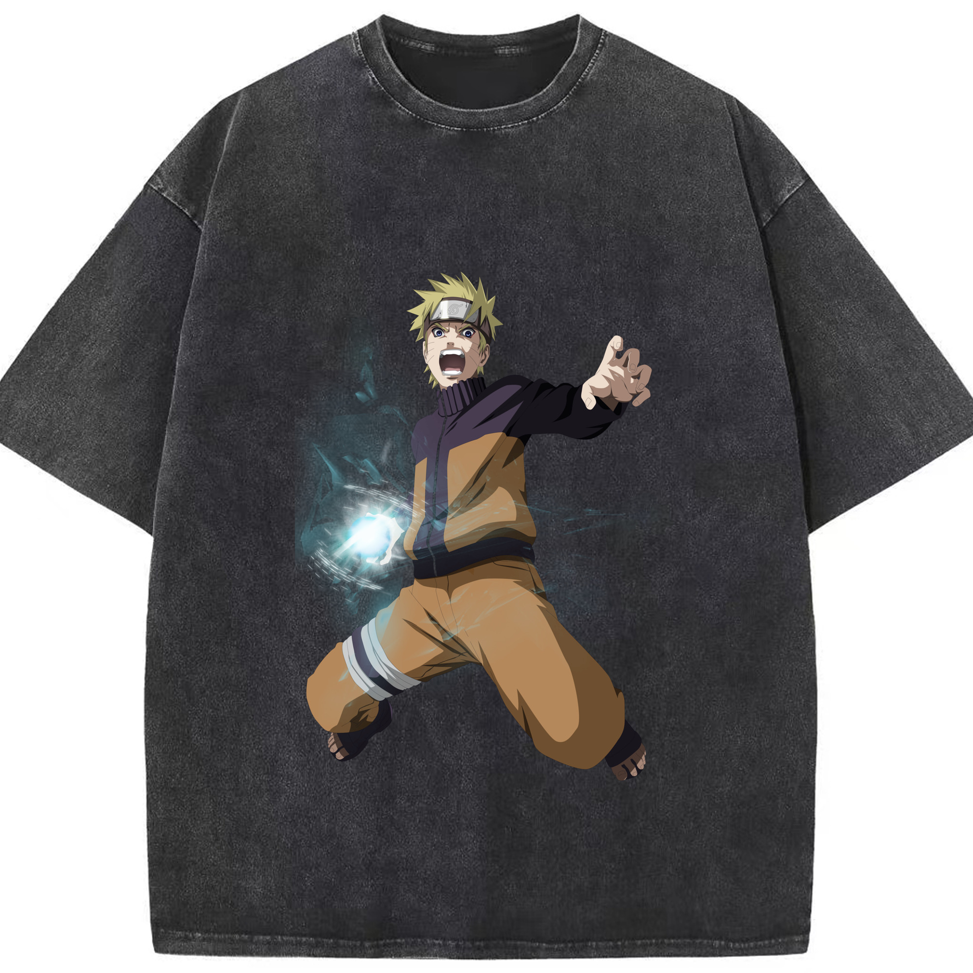 （画像用） NARUTO -ナルト- うずまき ナルト Uzumaki Naruto 綿100% ヴィンテージ風 半袖Tシャツ（フロントプリント）