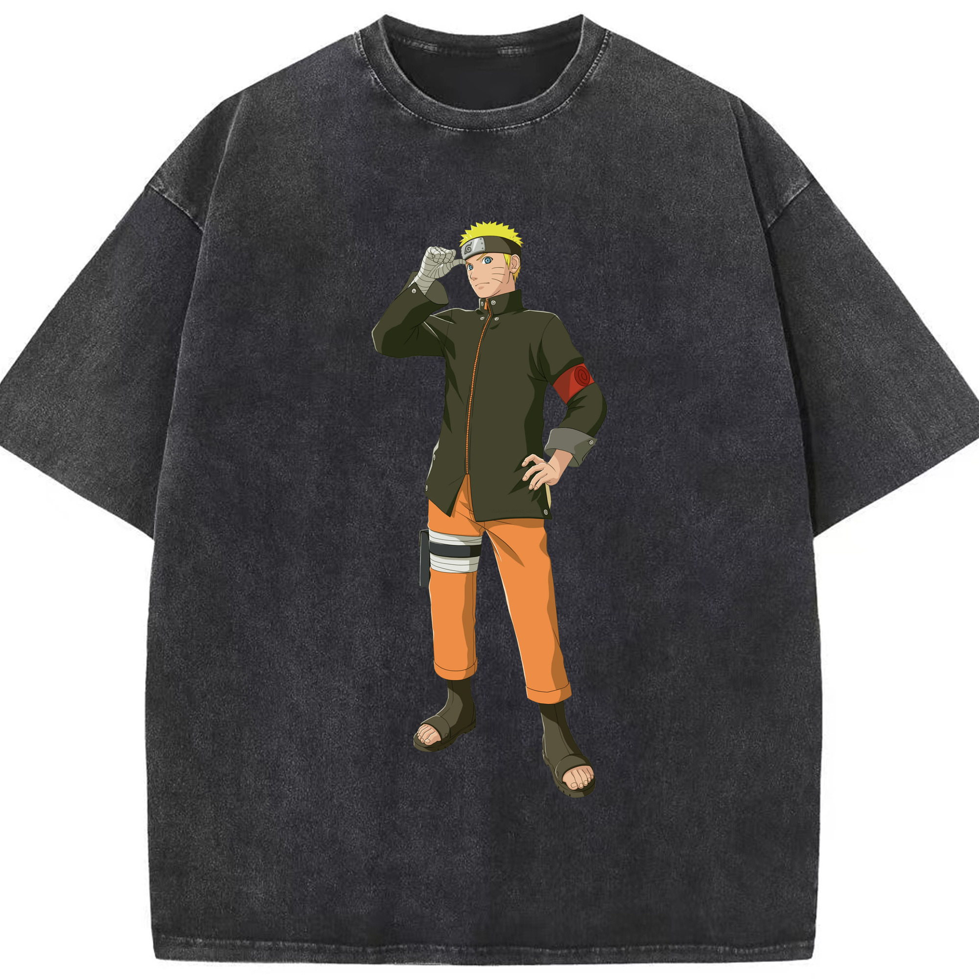 （画像用） NARUTO -ナルト- うずまき ナルト Uzumaki Naruto 綿100% ヴィンテージ風 半袖Tシャツ（フロントプリント）
