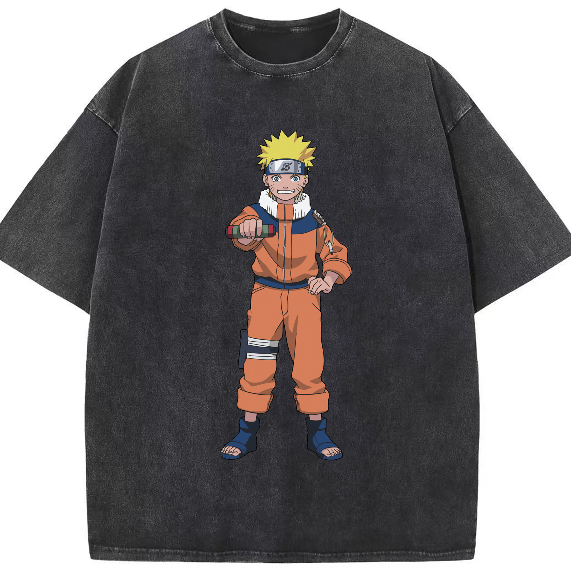 （画像用） NARUTO -ナルト- うずまき ナルト Uzumaki Naruto 綿100% ヴィンテージ風 半袖Tシャツ（フロントプリント）
