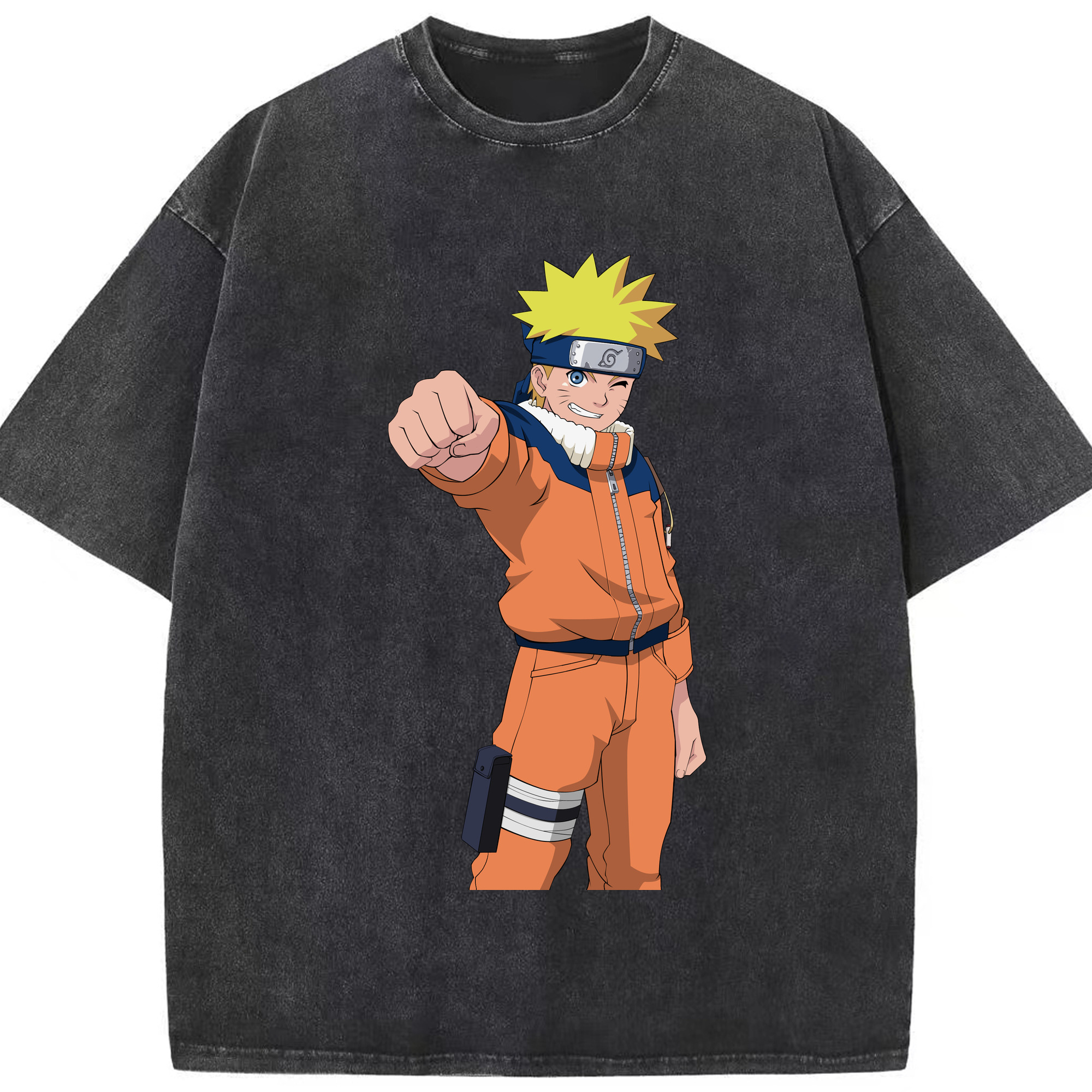 （画像用） NARUTO -ナルト- うずまき ナルト Uzumaki Naruto 綿100% ヴィンテージ風 半袖Tシャツ（フロントプリント）