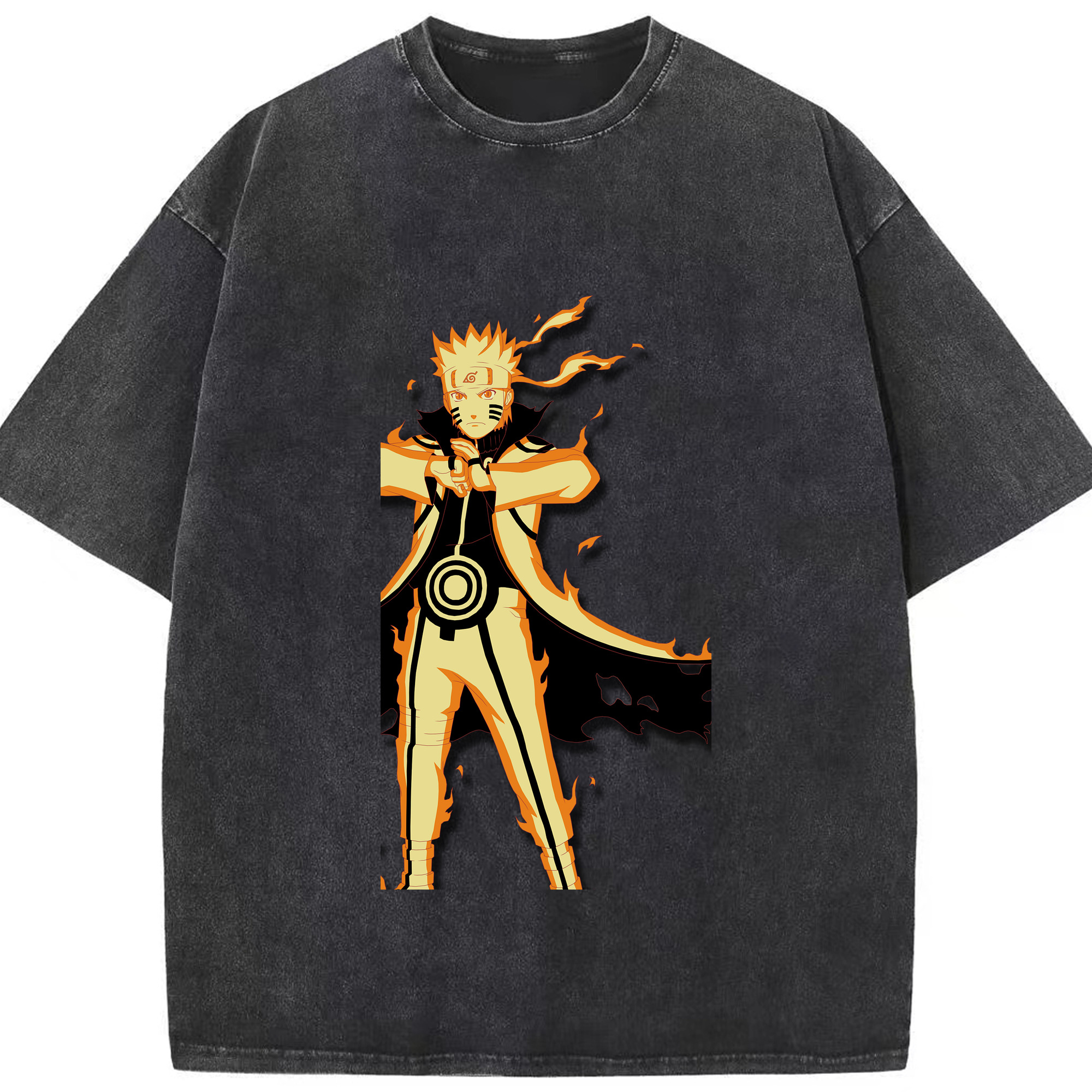 （画像用） NARUTO -ナルト- うずまき ナルト Uzumaki Naruto 綿100% ヴィンテージ風 半袖Tシャツ（フロントプリント）