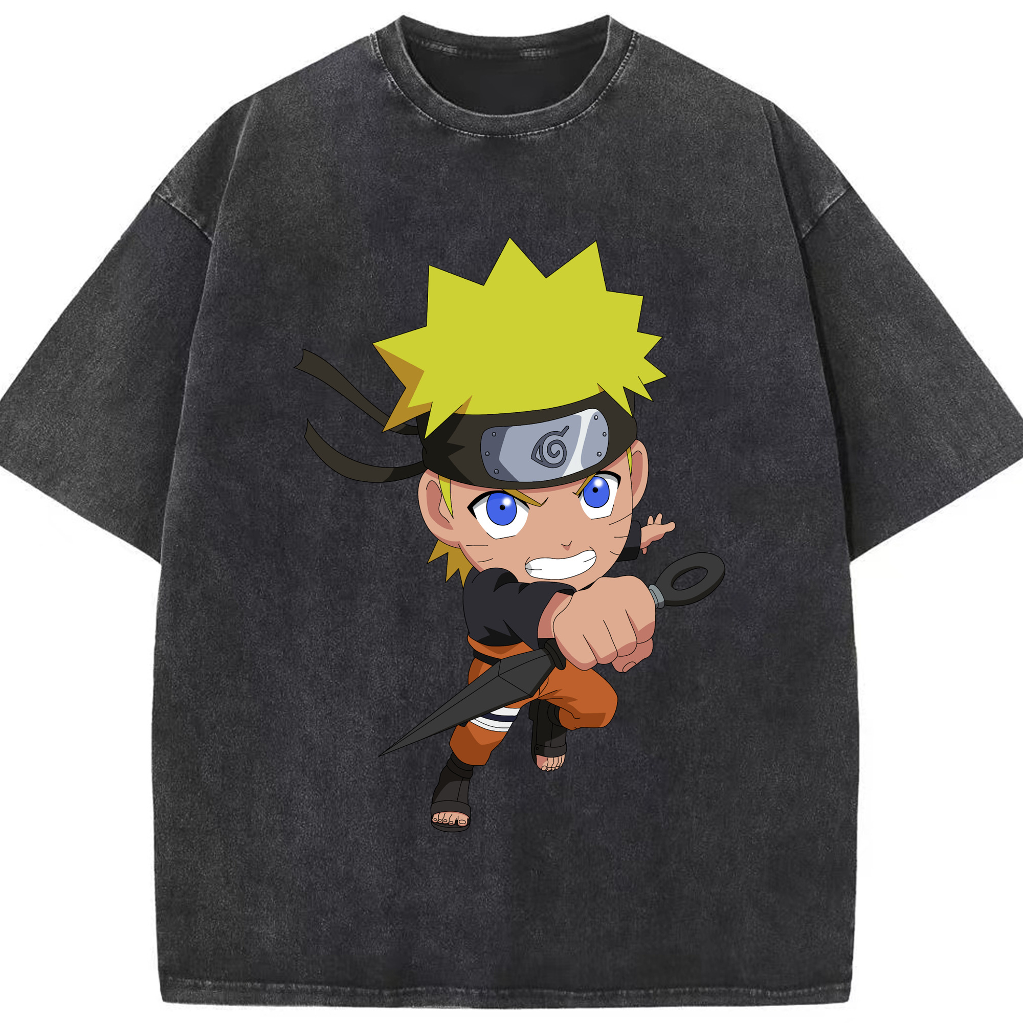 （画像用） NARUTO -ナルト- うずまき ナルト Uzumaki Naruto 綿100% ヴィンテージ風 半袖Tシャツ（フロントプリント）