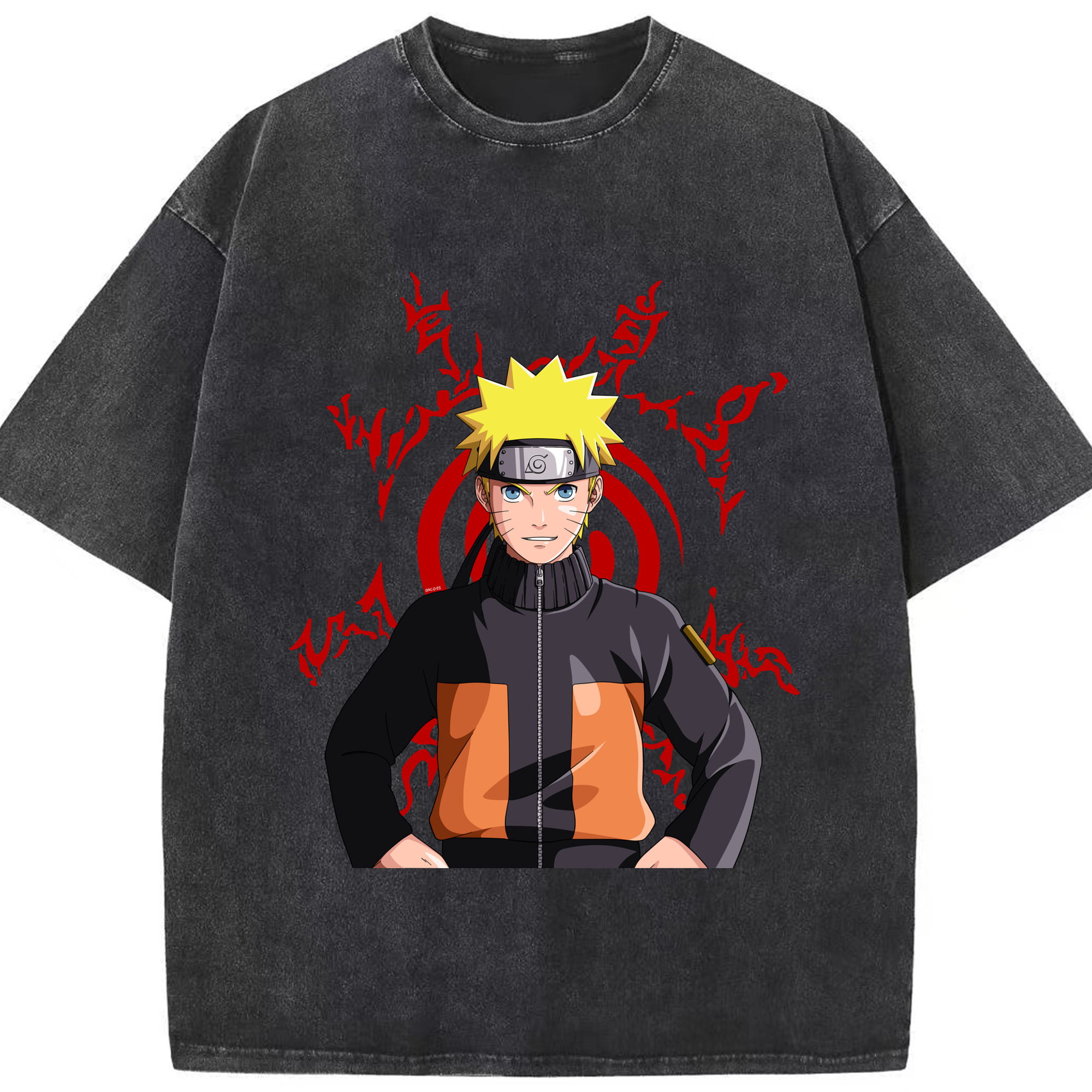 （画像用） NARUTO -ナルト- うずまき ナルト Uzumaki Naruto 綿100% ヴィンテージ風 半袖Tシャツ（フロントプリント）