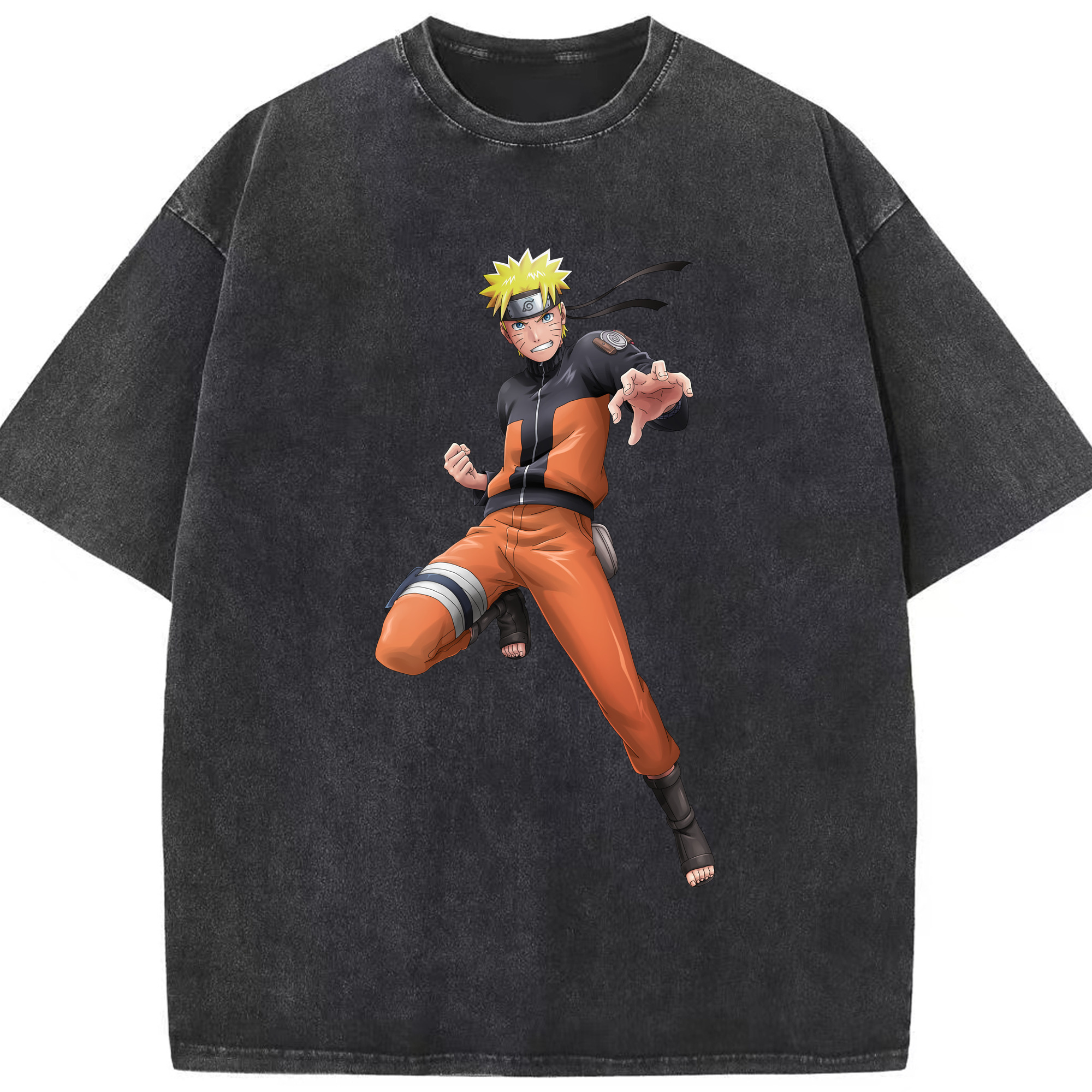（画像用） NARUTO -ナルト- うずまき ナルト Uzumaki Naruto 綿100% ヴィンテージ風 半袖Tシャツ（フロントプリント）