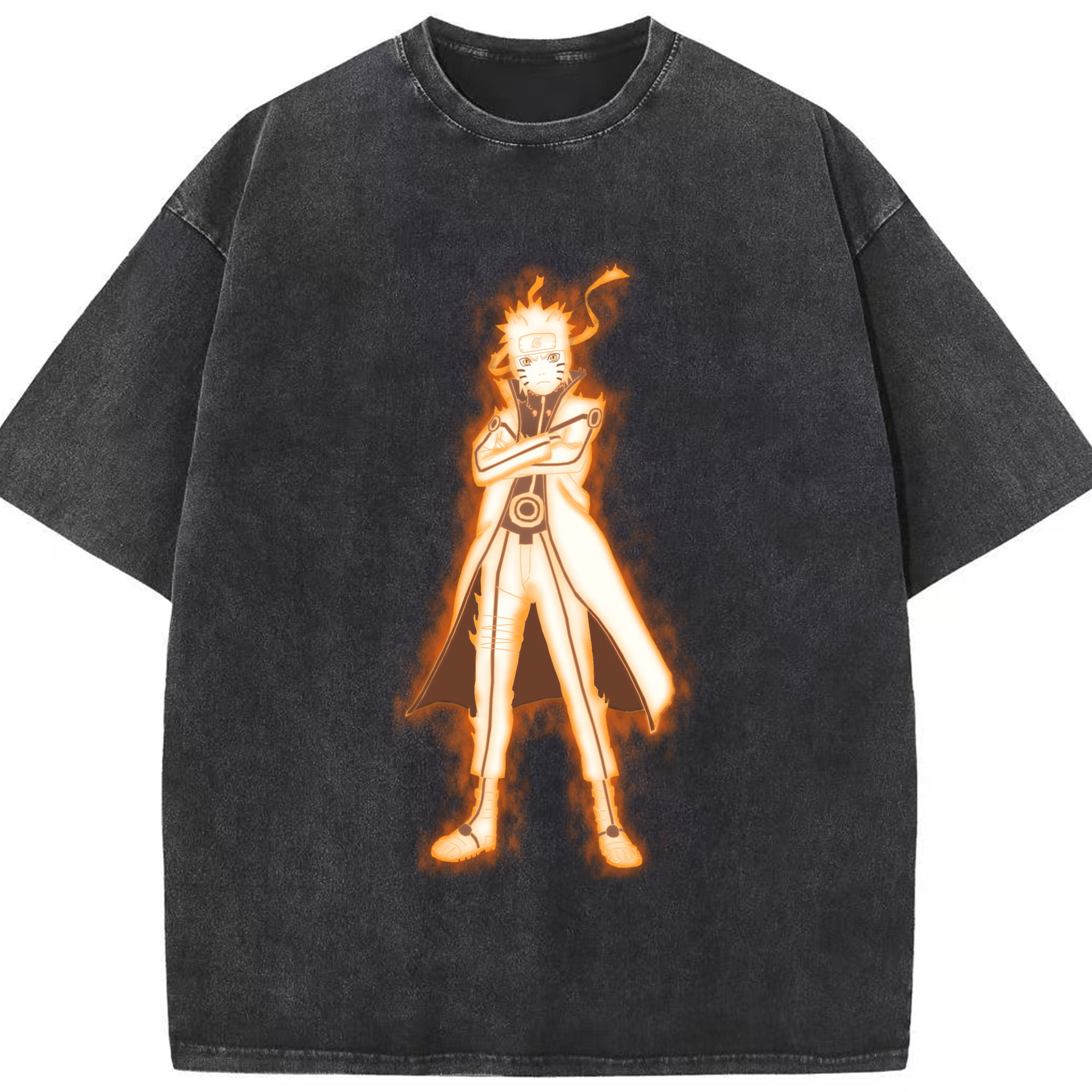 （画像用） NARUTO -ナルト- うずまき ナルト Uzumaki Naruto 綿100% ヴィンテージ風 半袖Tシャツ（フロントプリント）
