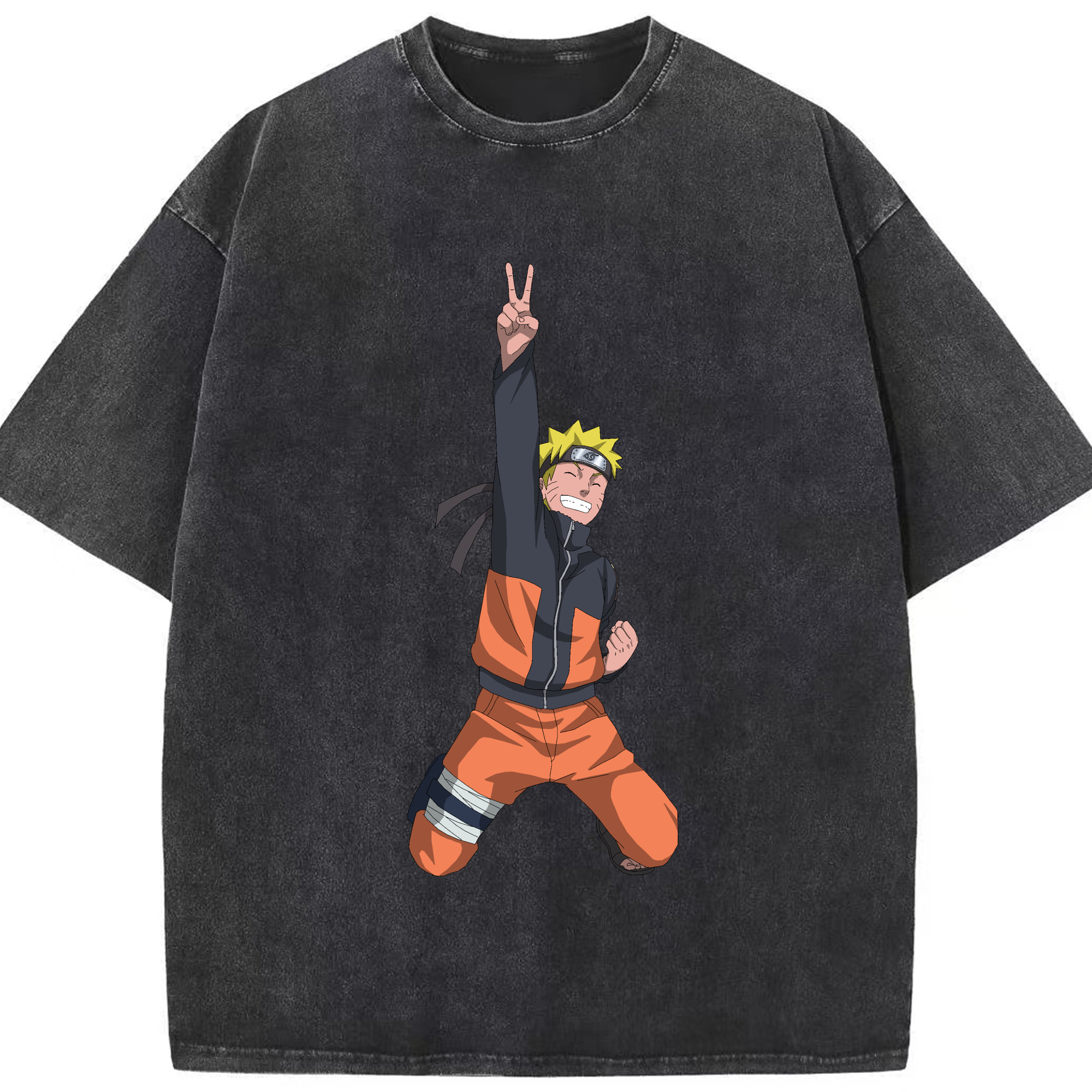 （画像用） NARUTO -ナルト- うずまき ナルト Uzumaki Naruto 綿100% ヴィンテージ風 半袖Tシャツ（フロントプリント）