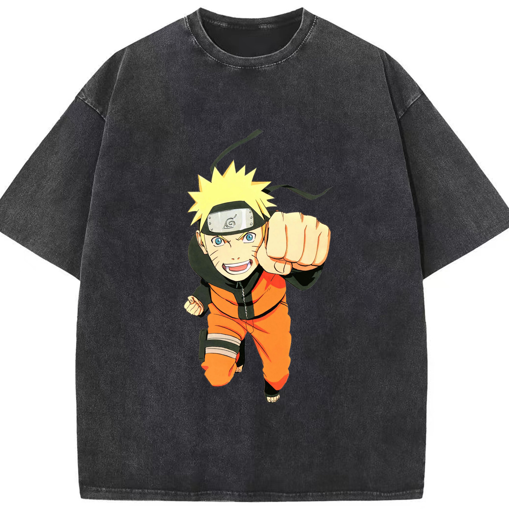 （画像用） NARUTO -ナルト- うずまき ナルト Uzumaki Naruto 綿100% ヴィンテージ風 半袖Tシャツ（フロントプリント）