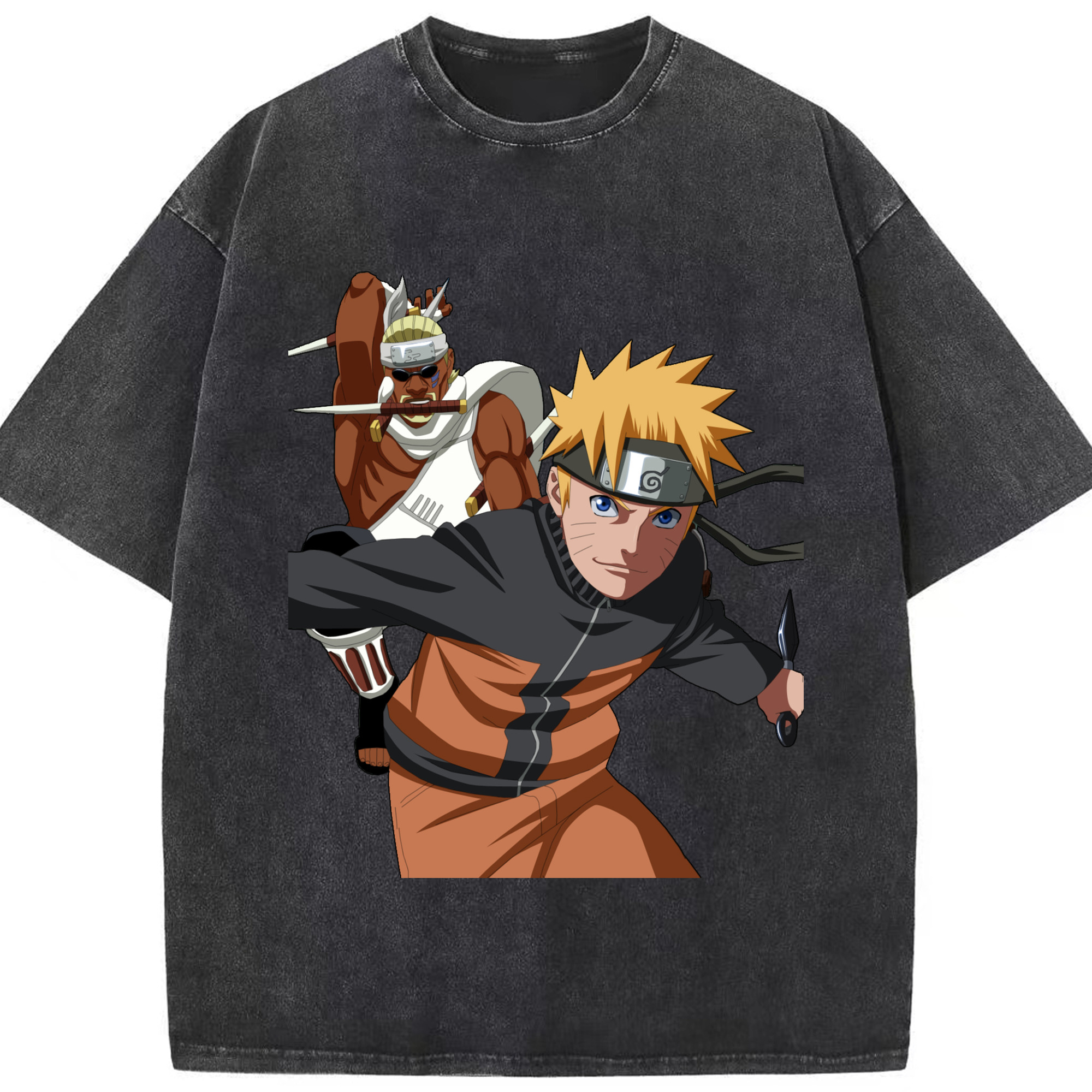 （画像用） NARUTO -ナルト- うずまき ナルト Uzumaki Naruto 綿100% ヴィンテージ風 半袖Tシャツ（フロントプリント）