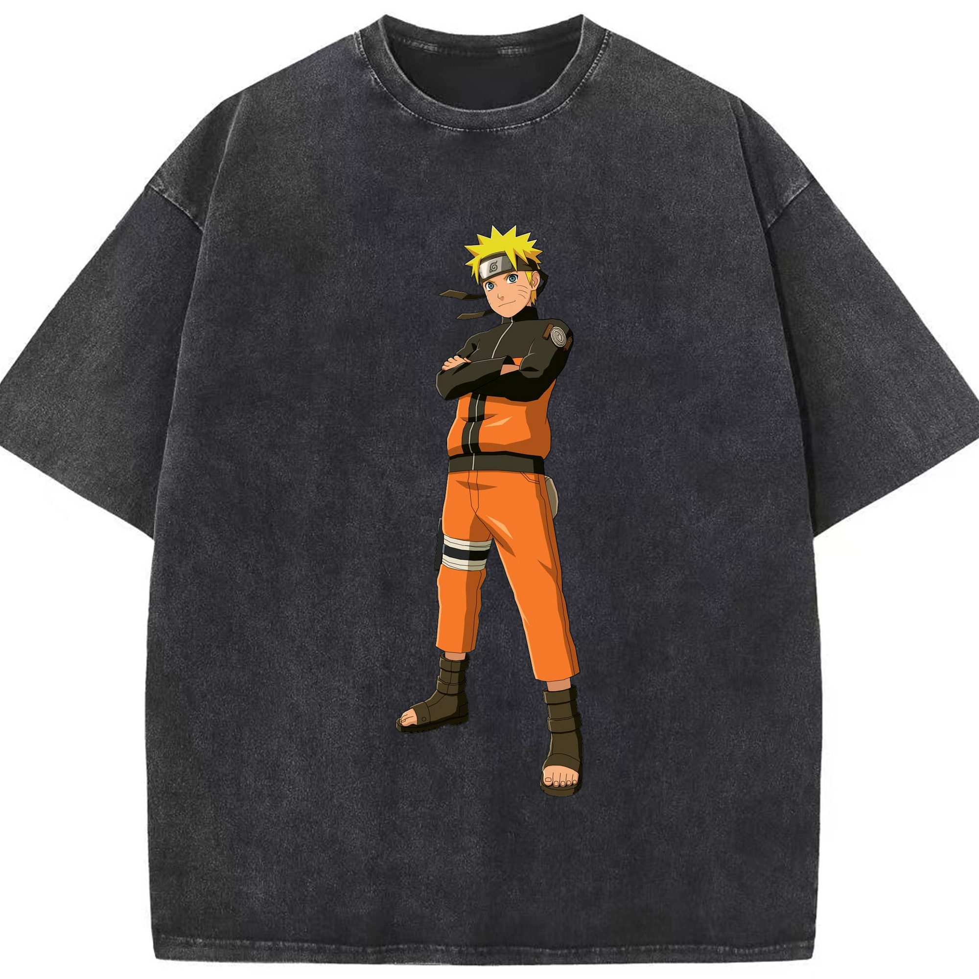 （画像用） NARUTO -ナルト- うずまき ナルト Uzumaki Naruto 綿100% ヴィンテージ風 半袖Tシャツ（フロントプリント）