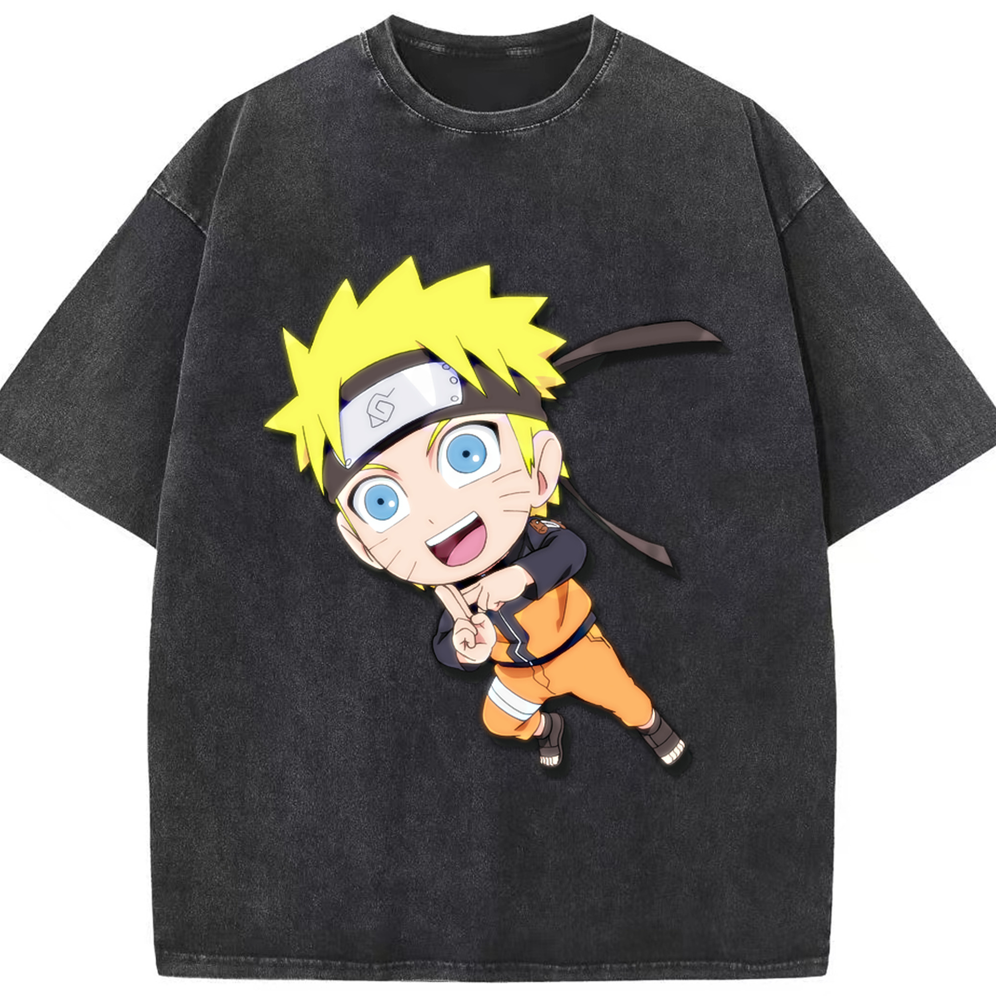 （画像用） NARUTO -ナルト- うずまき ナルト Uzumaki Naruto 綿100% ヴィンテージ風 半袖Tシャツ（フロントプリント）