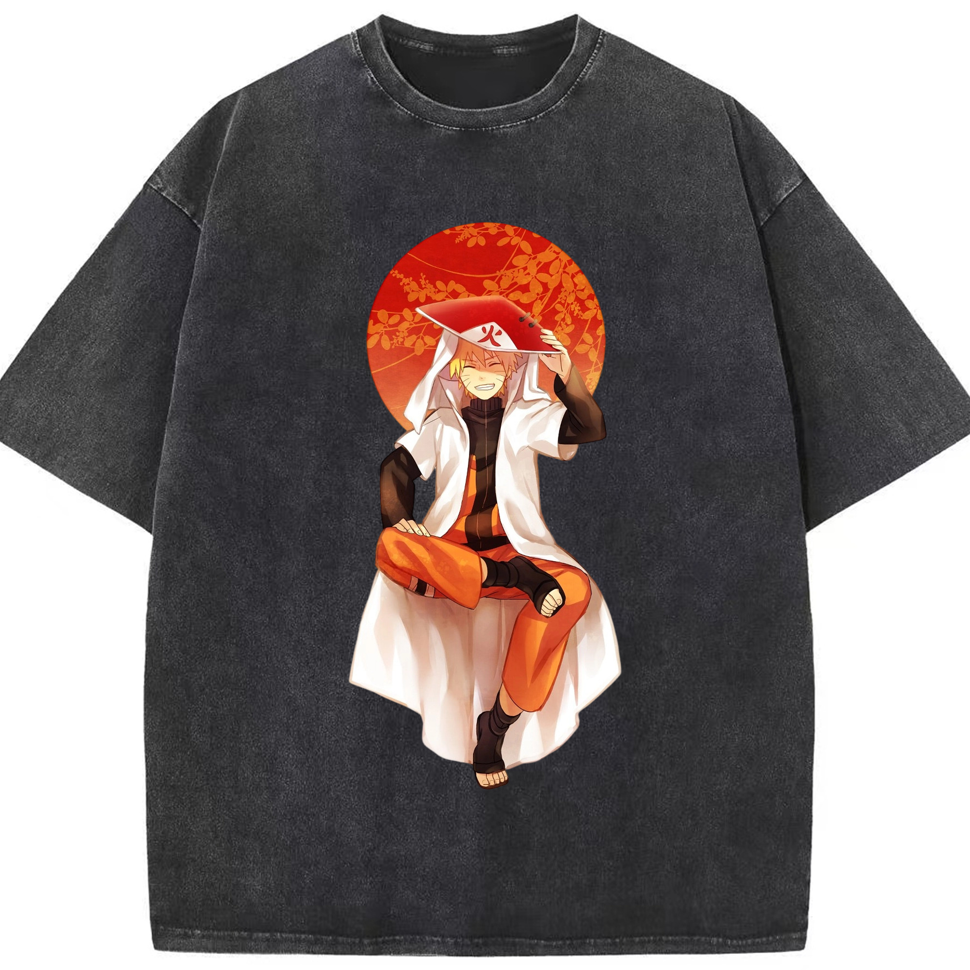 （画像用） NARUTO -ナルト- うずまき ナルト Uzumaki Naruto 綿100% ヴィンテージ風 半袖Tシャツ（フロントプリント）