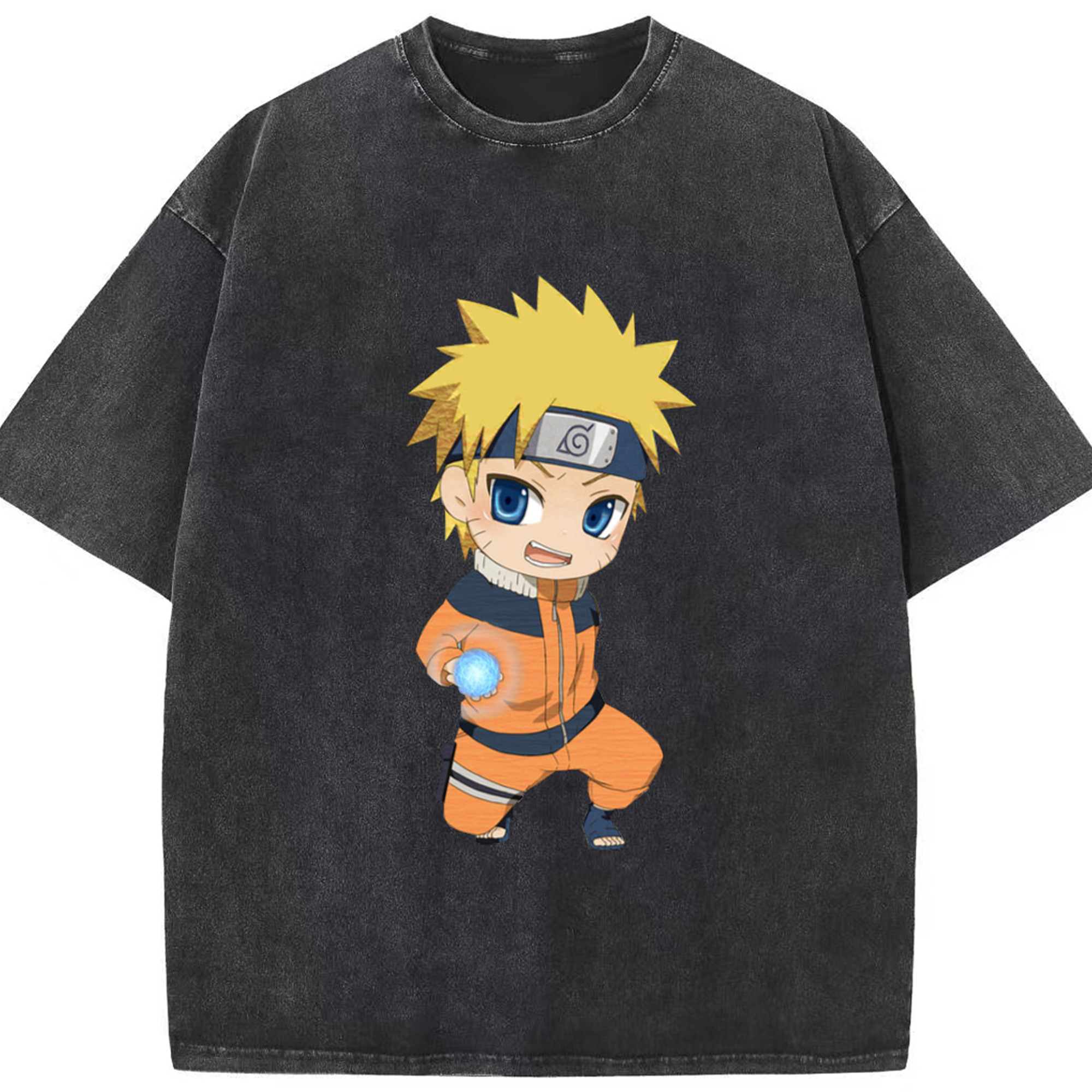 （画像用） NARUTO -ナルト- うずまき ナルト Uzumaki Naruto 綿100% ヴィンテージ風 半袖Tシャツ（フロントプリント）