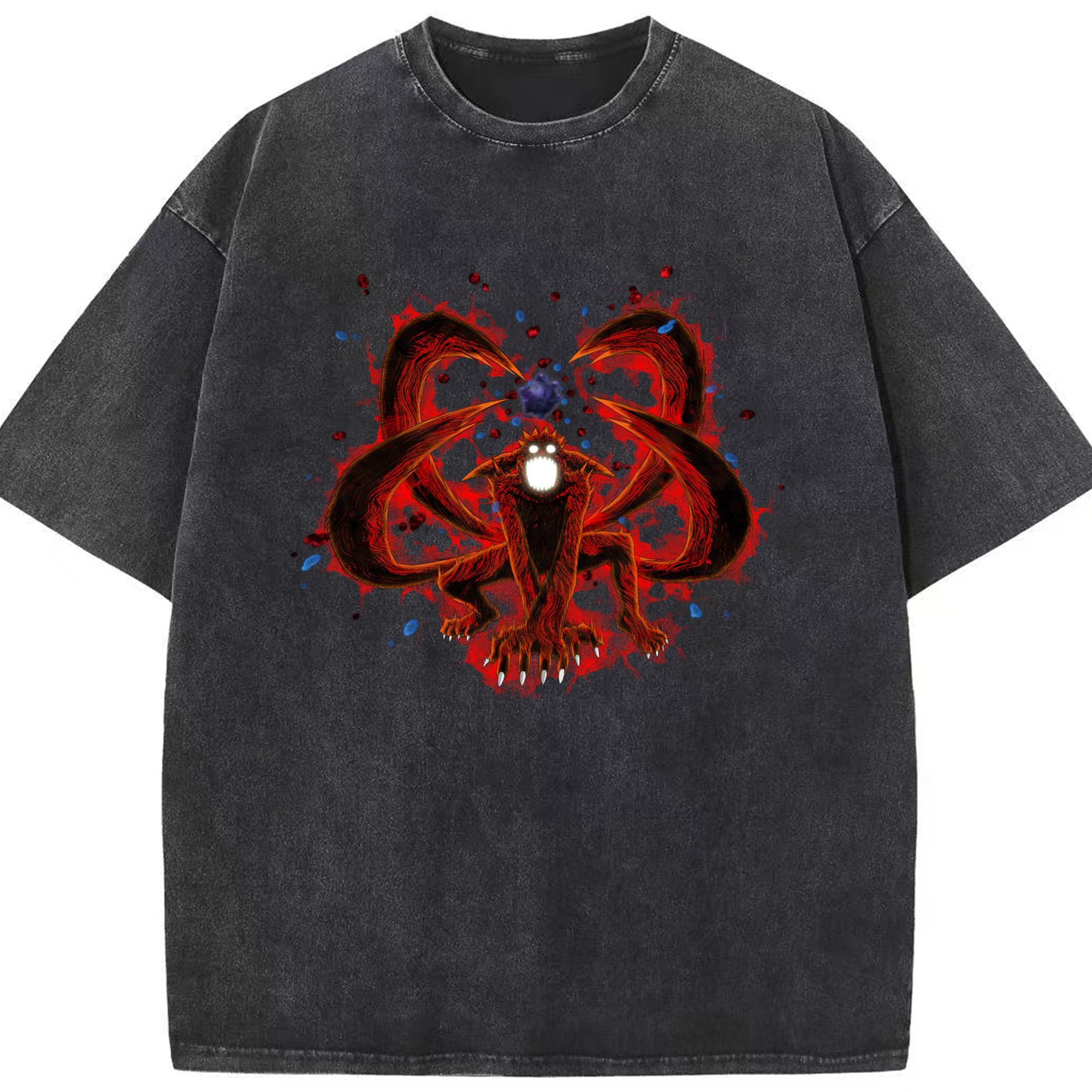 （画像用） NARUTO -ナルト- うずまき ナルト Uzumaki Naruto 綿100% ヴィンテージ風 半袖Tシャツ（フロントプリント）