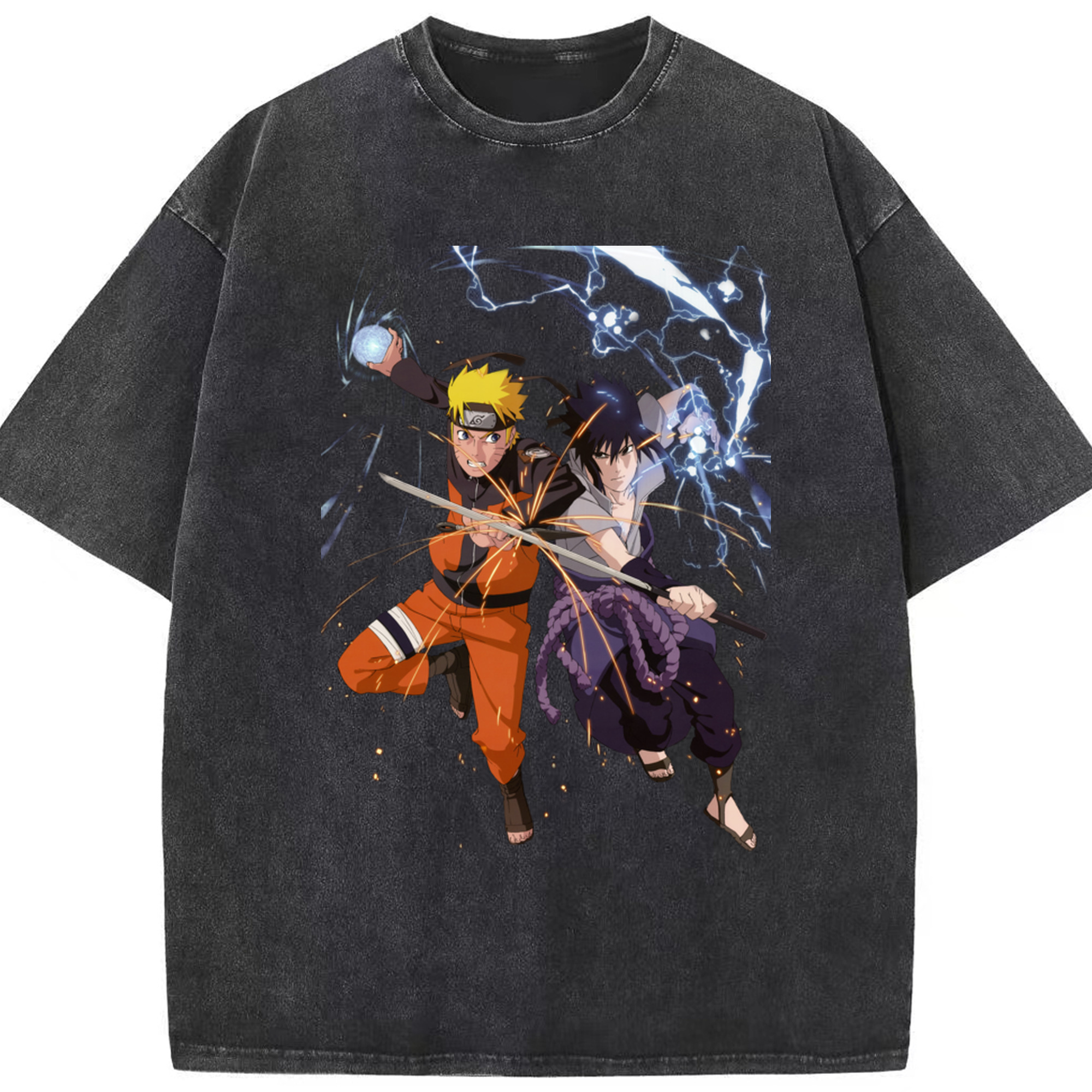 （画像用） NARUTO -ナルト- うずまき ナルト Uzumaki Naruto 綿100% ヴィンテージ風 半袖Tシャツ（フロントプリント）