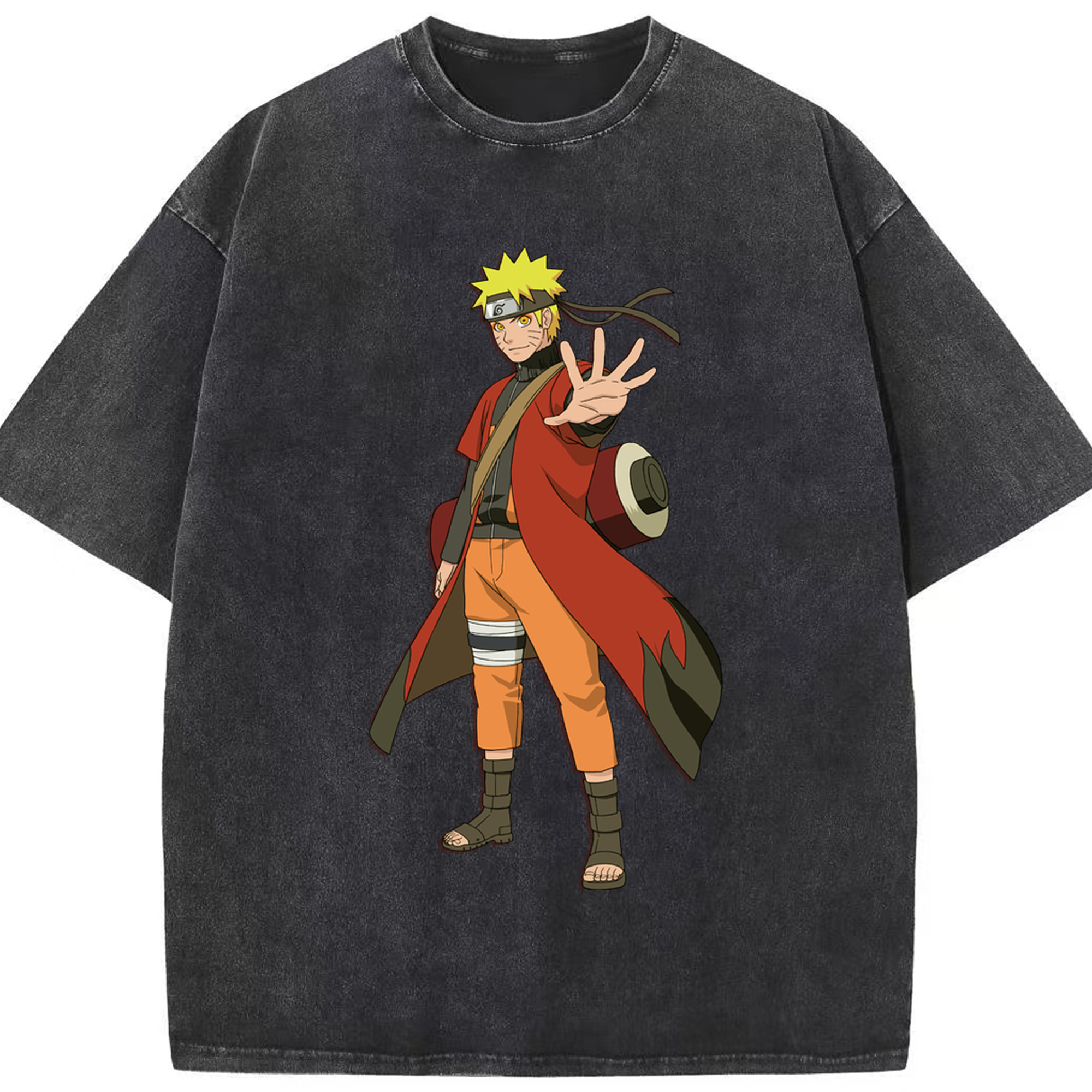 （画像用） NARUTO -ナルト- うずまき ナルト Uzumaki Naruto 綿100% ヴィンテージ風 半袖Tシャツ（フロントプリント）