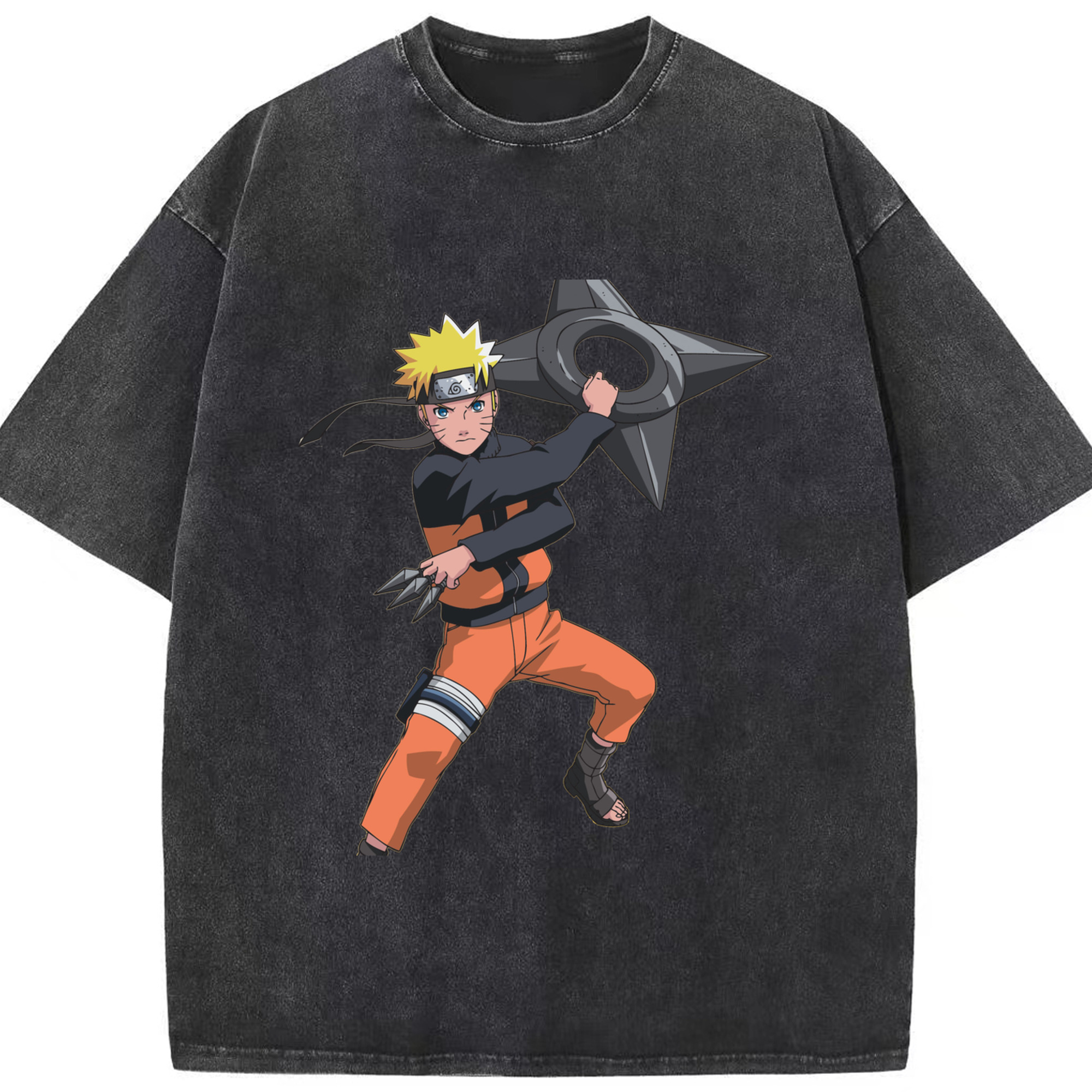 （画像用） NARUTO -ナルト- うずまき ナルト Uzumaki Naruto 綿100% ヴィンテージ風 半袖Tシャツ（フロントプリント）