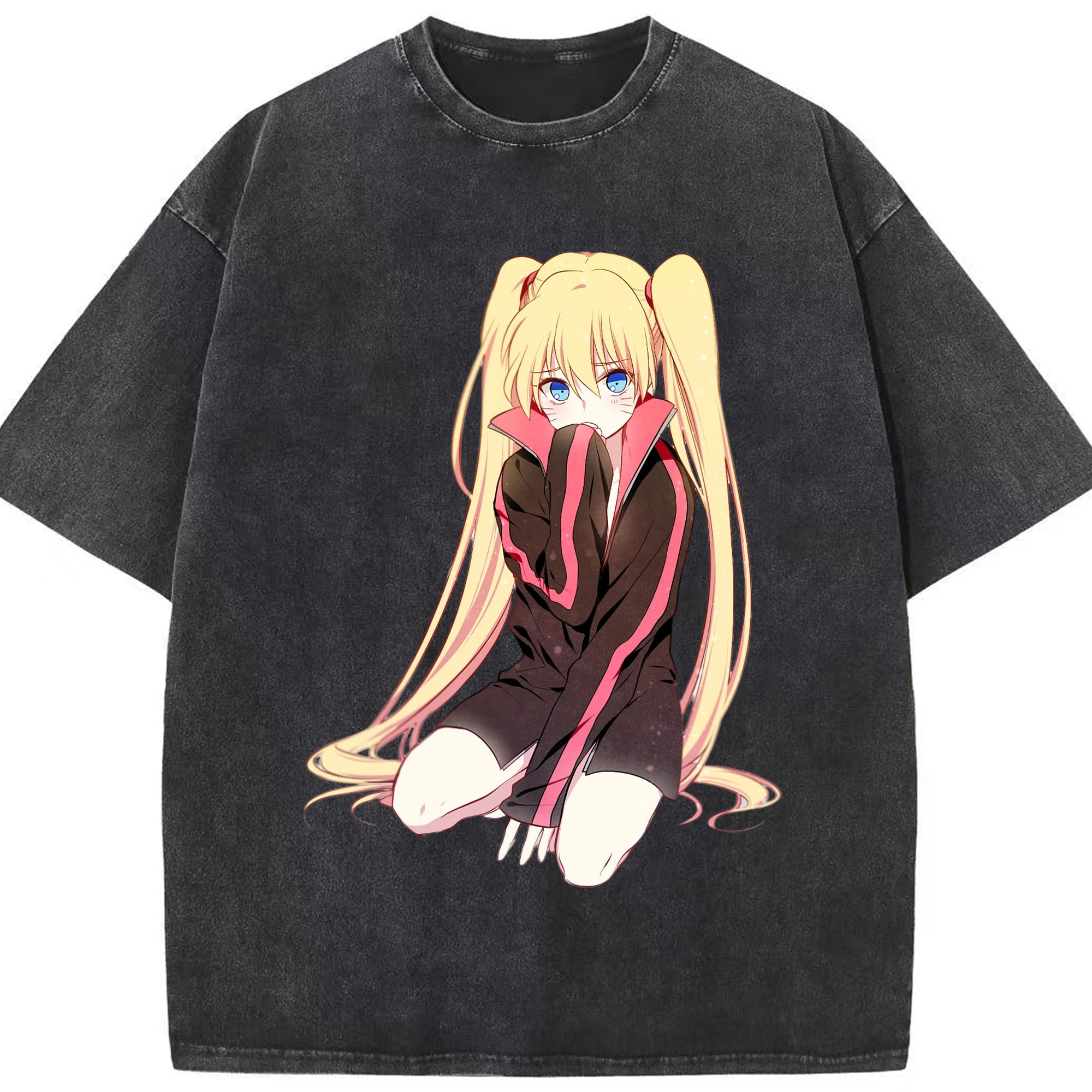 （画像用） NARUTO -ナルト- うずまき ナルト Uzumaki Naruto 綿100% ヴィンテージ風 半袖Tシャツ（フロントプリント）