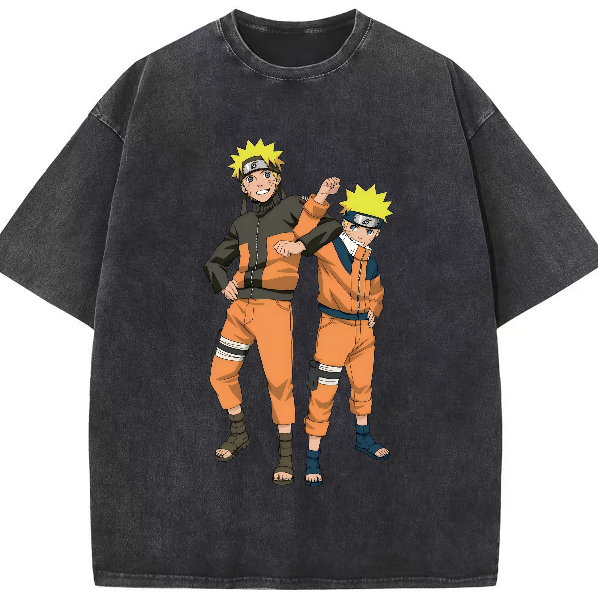 （画像用） NARUTO -ナルト- うずまき ナルト Uzumaki Naruto 綿100% ヴィンテージ風 半袖Tシャツ（フロントプリント）
