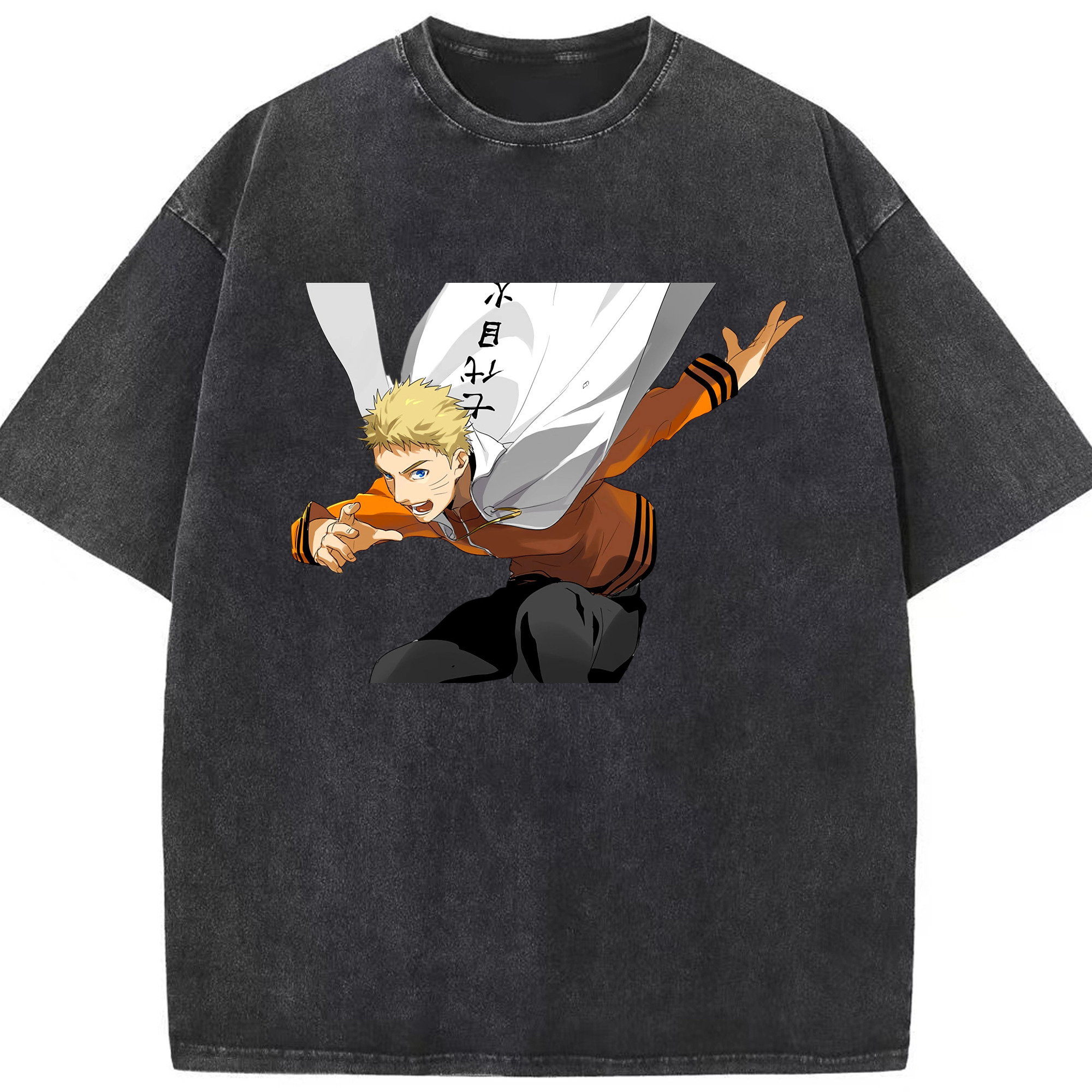 （画像用） NARUTO -ナルト- うずまき ナルト Uzumaki Naruto 綿100% ヴィンテージ風 半袖Tシャツ（フロントプリント）