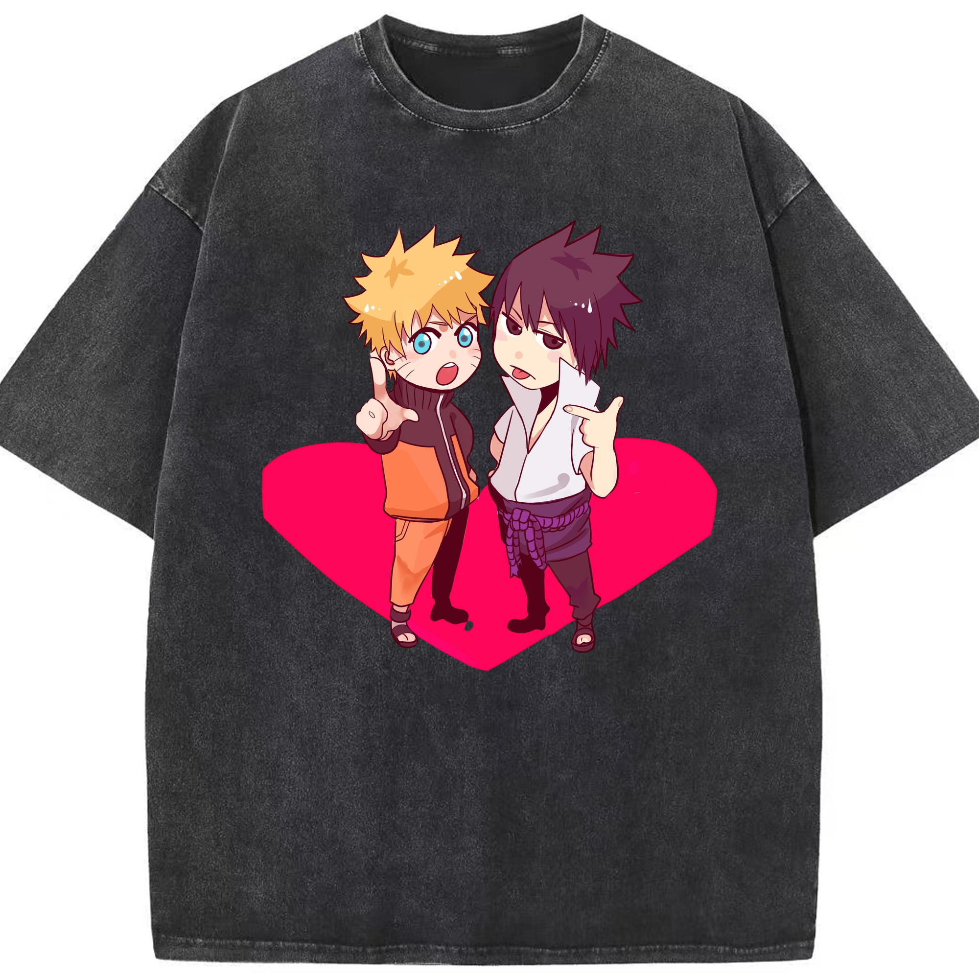 （画像用） NARUTO -ナルト- うずまき ナルト Uzumaki Naruto 綿100% ヴィンテージ風 半袖Tシャツ（フロントプリント）